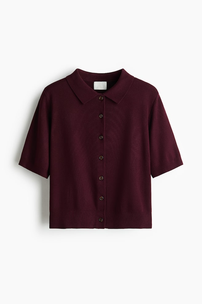 Gilet avec col - Bordeaux/Marron foncé/Crème/Marron foncé/Noir - 1