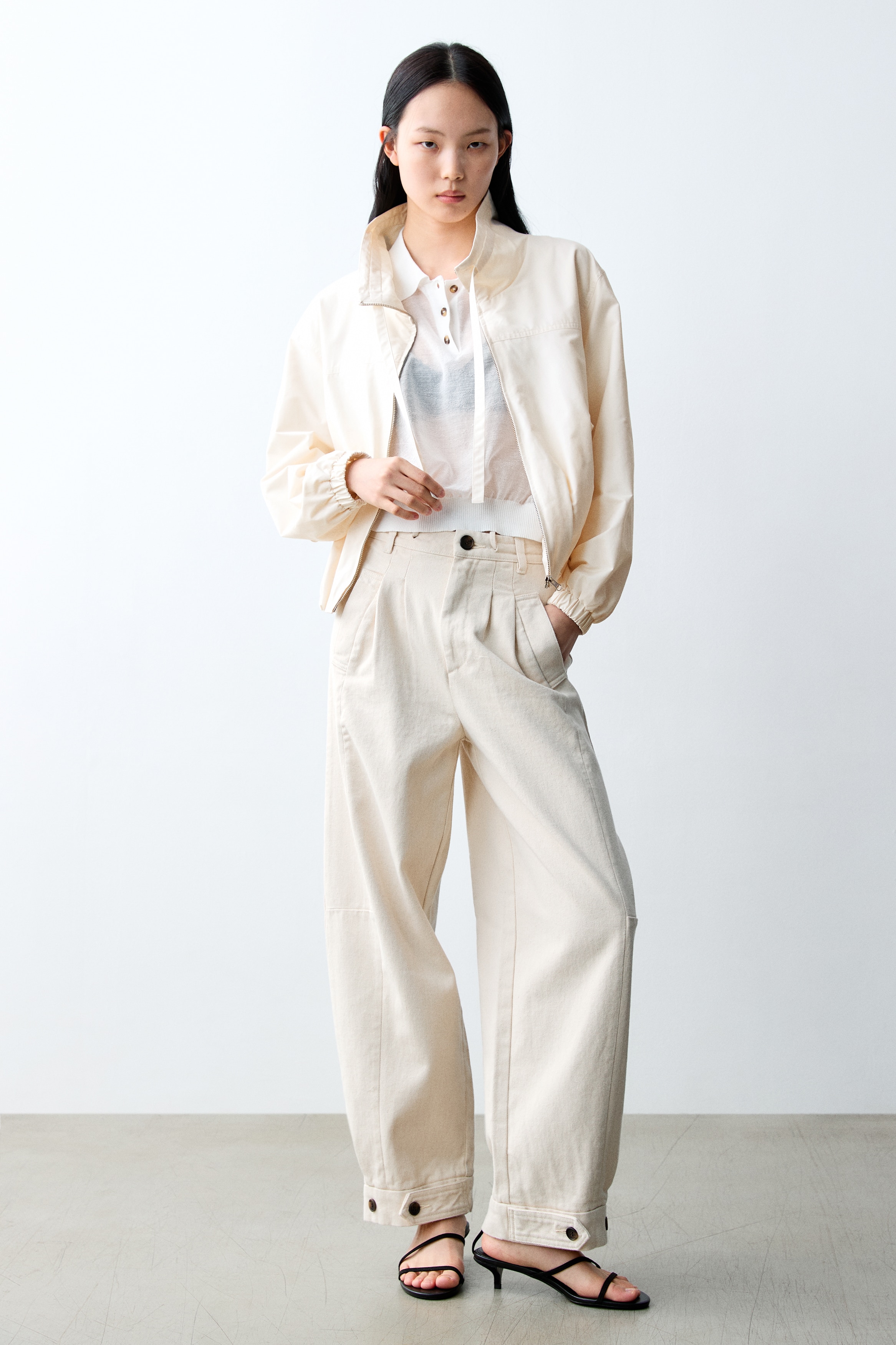 バブルヘムジャケット クリーム　M バブルヘムジャケット - クリーム - レディース | H&M JP