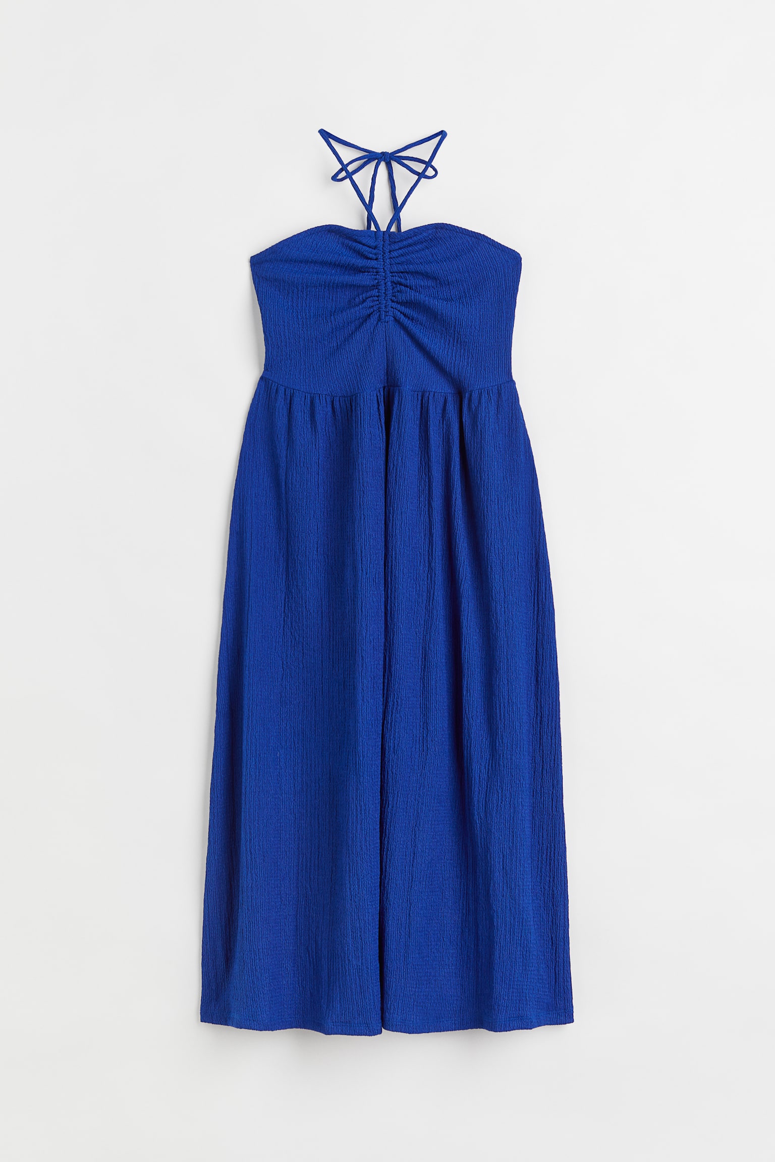 Crinkled Halterneck Dress - Cornflower blue - 1