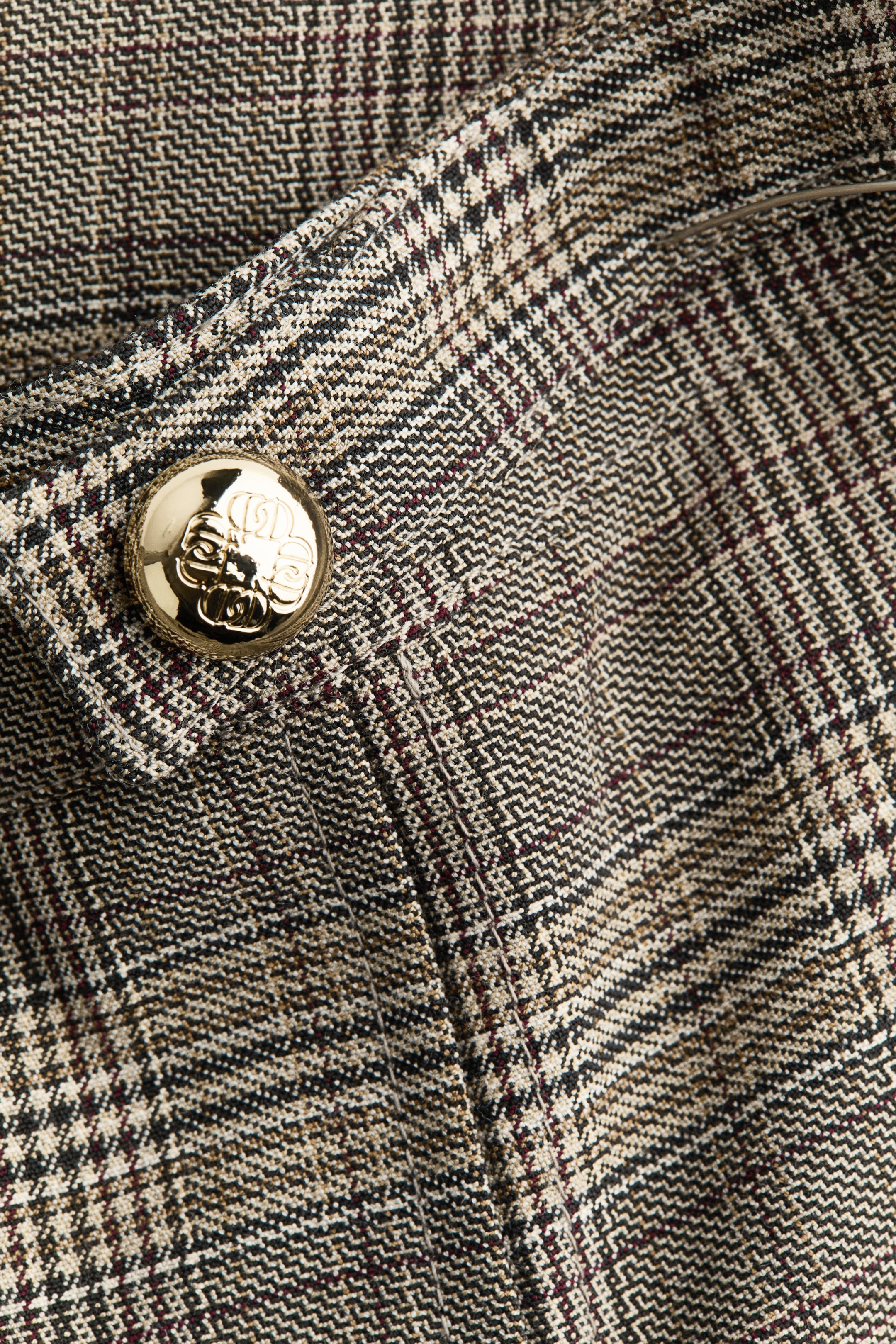 Pleated Button-Detail Skort