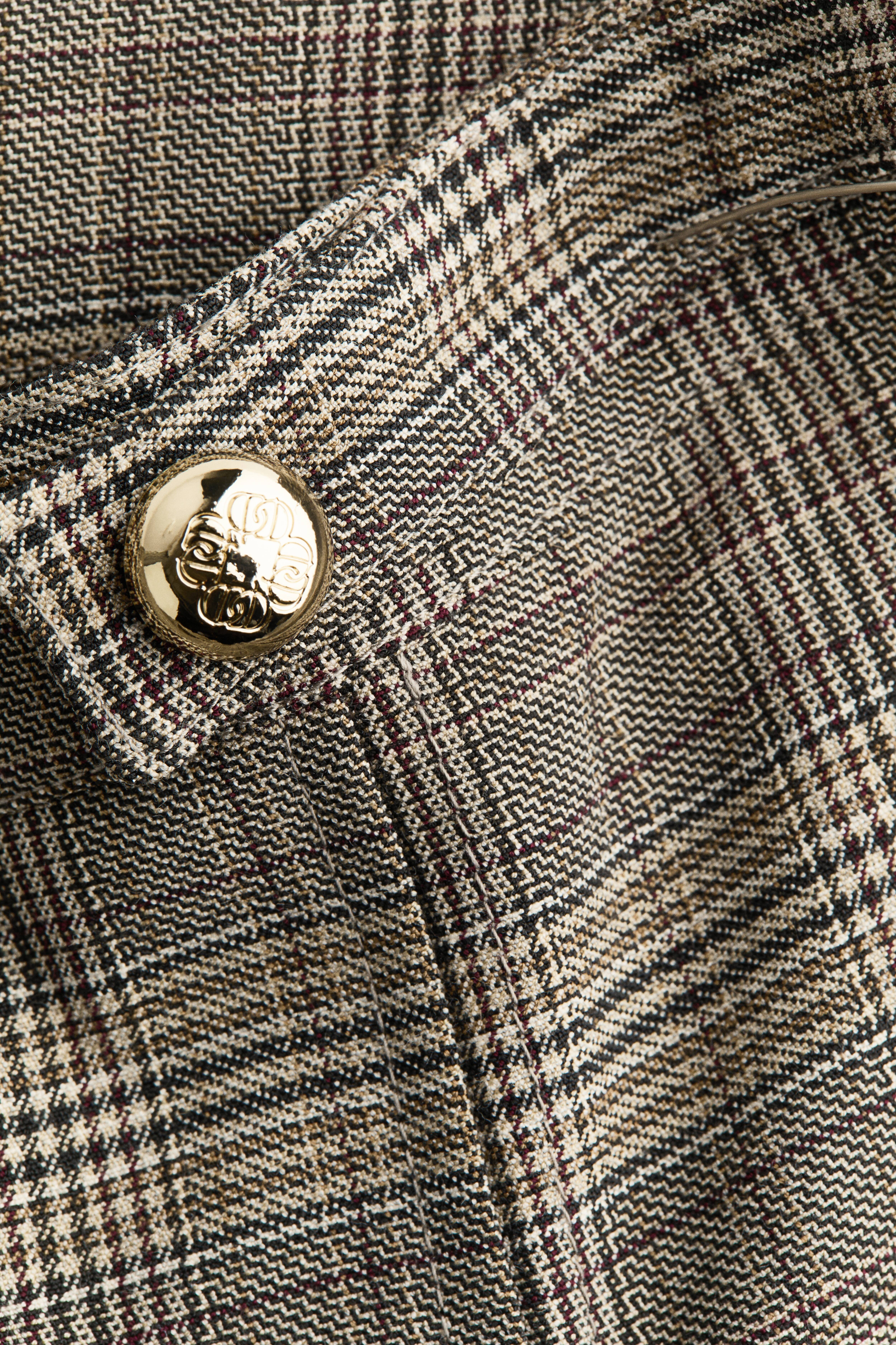 Pleated Button-Detail Skort