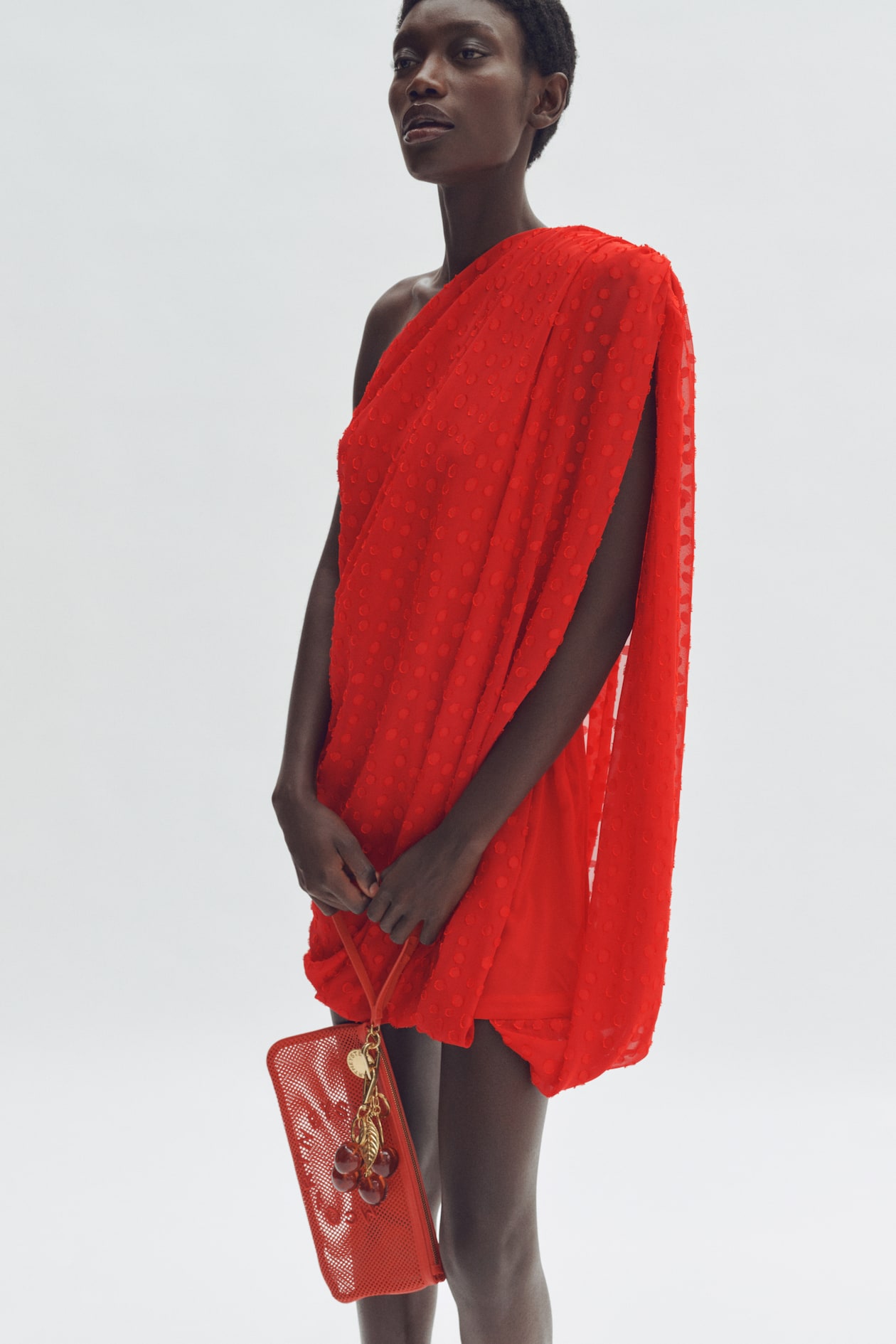 Draped One-Shoulder Dress