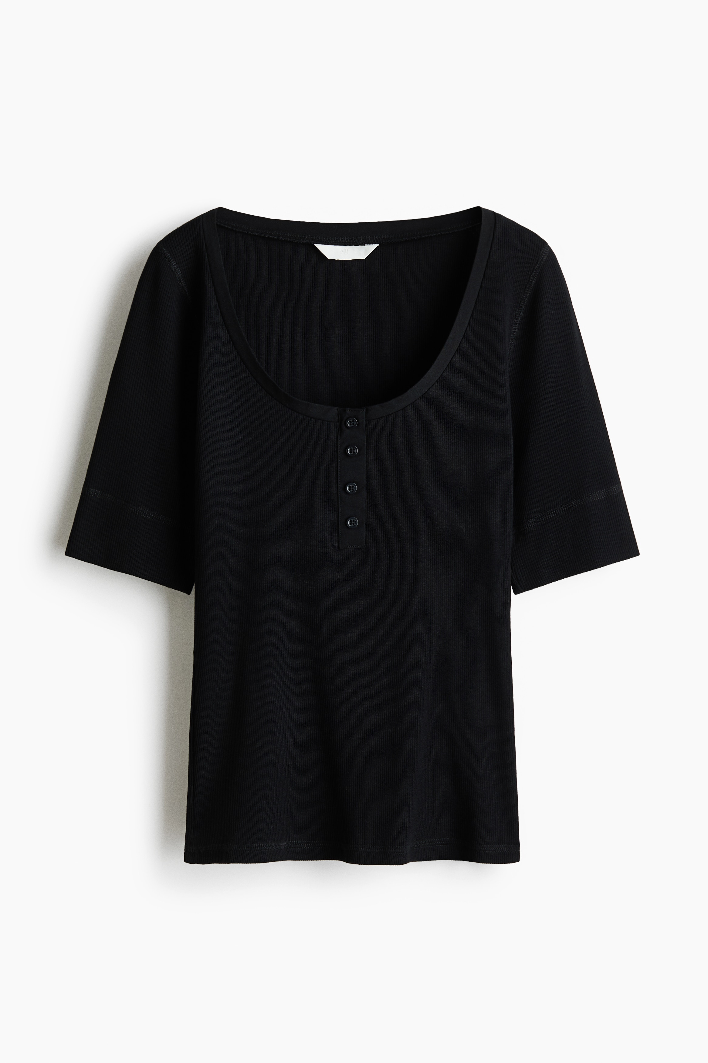 Haut en coton côtelé - Noir/Brun foncé/Blanc/Vert kaki foncé