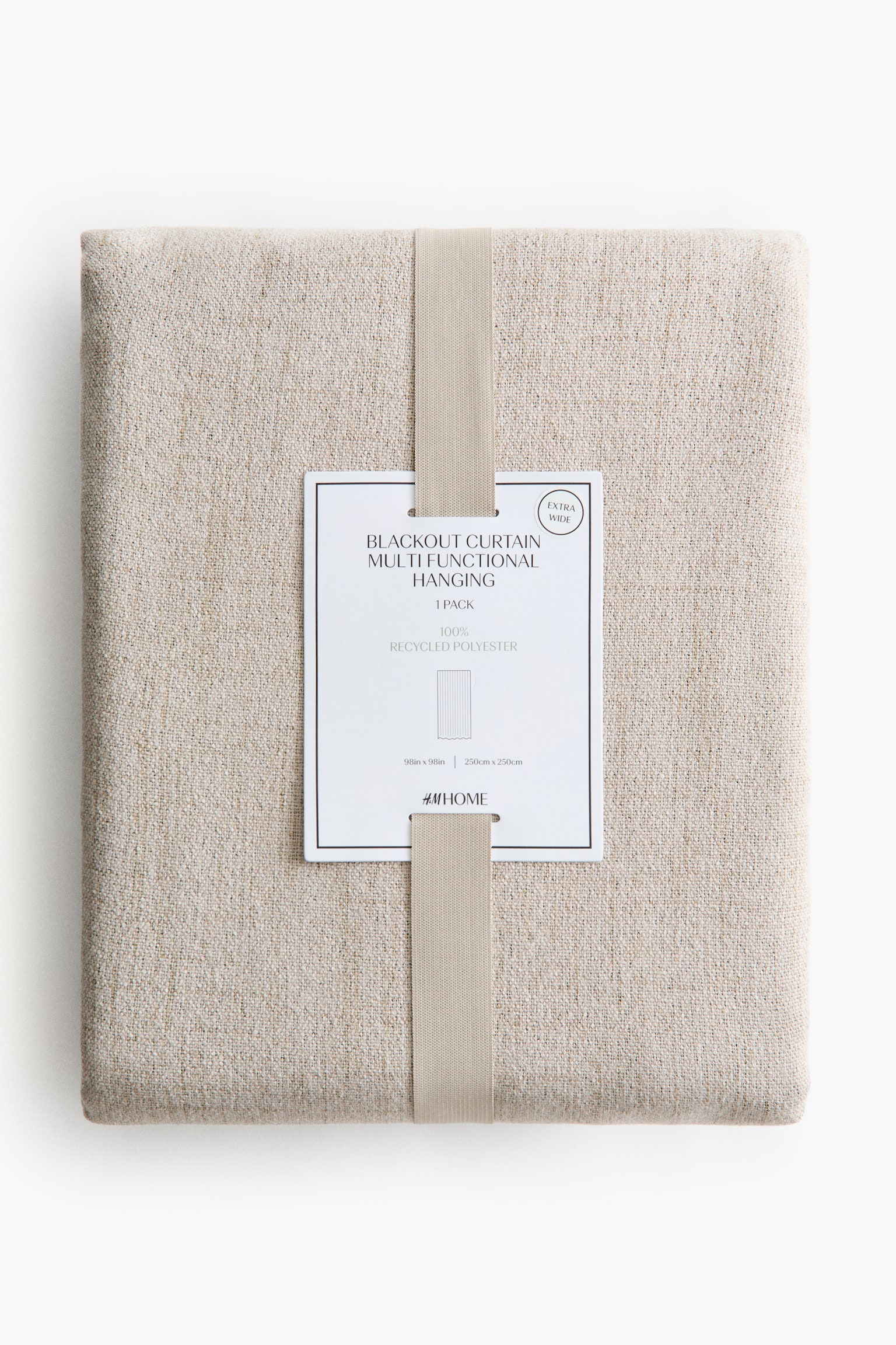1-pack wide blackout curtain length - Beige/Sage green - 4