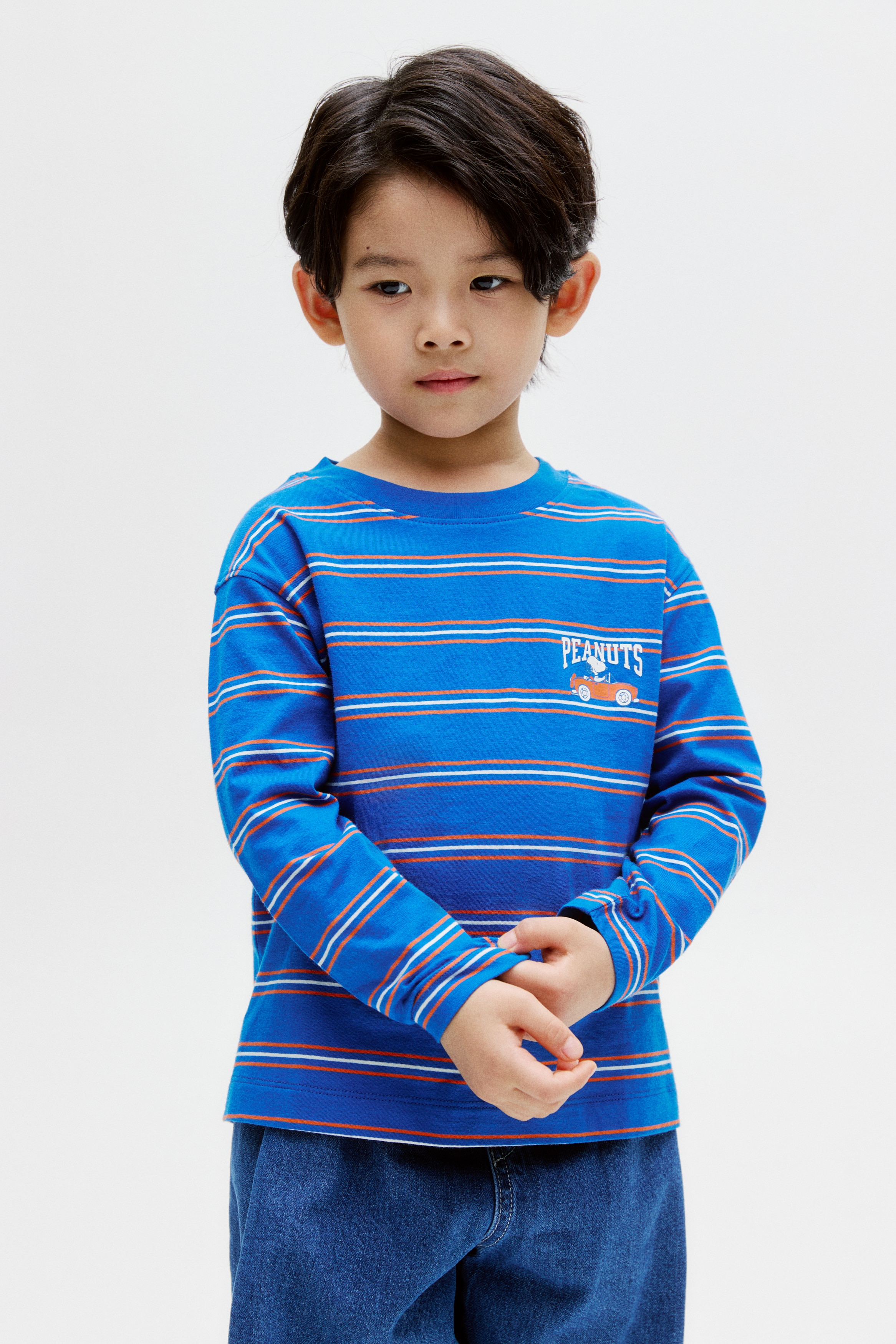 プリント長袖Tシャツ - ブライトブルー／スヌーピー/ホワイト／スヌーピー/ホワイト／スヌーピー