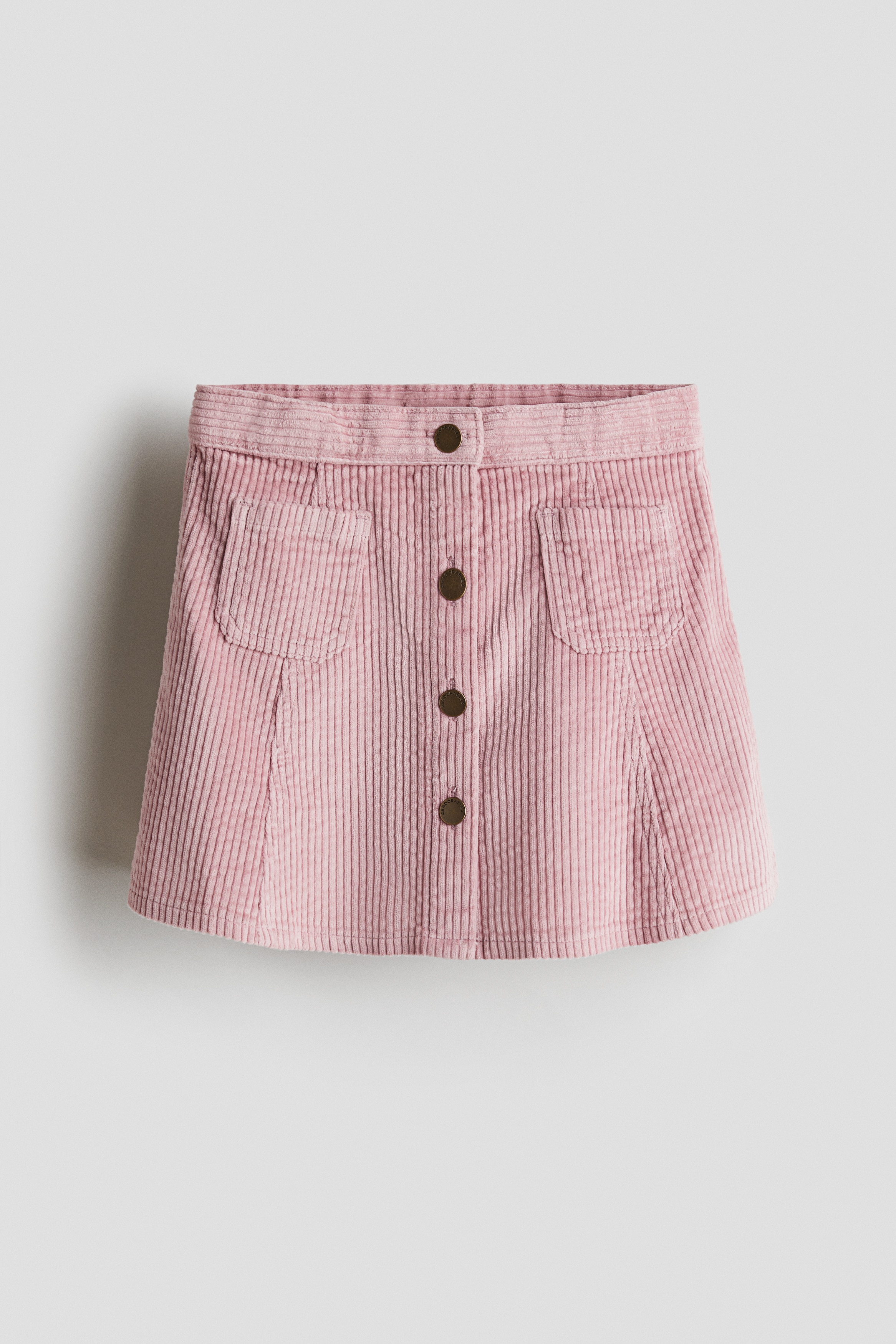 Rock in A-Linie aus Cord - Hellrosa