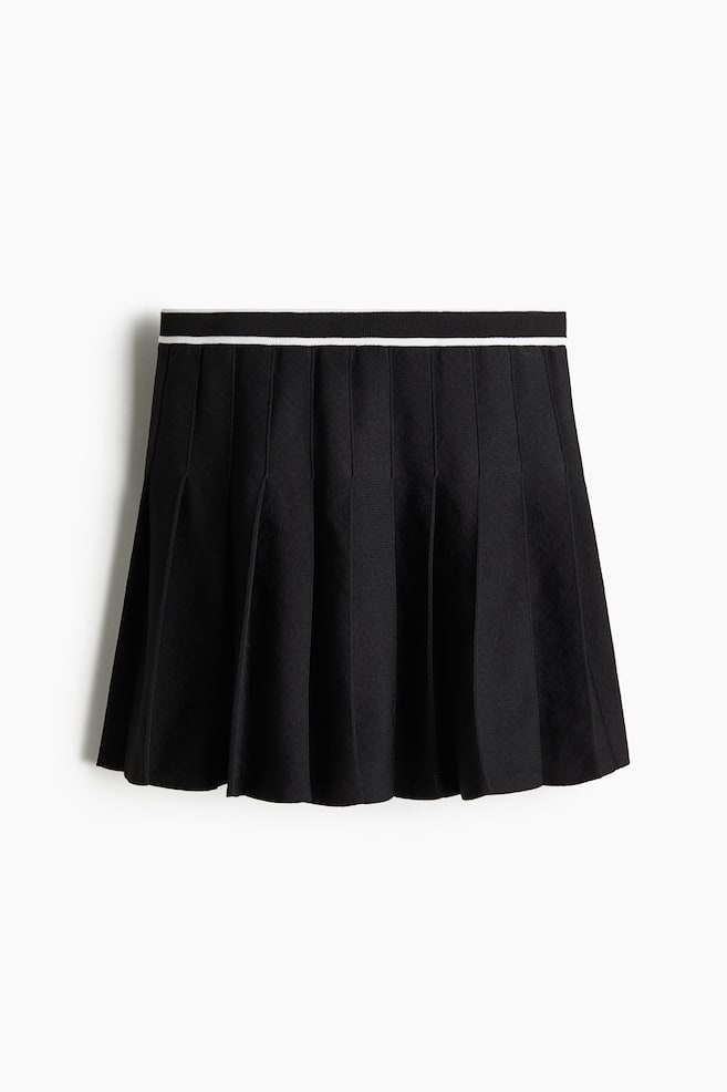Pleated skirt - Black/Dusty blue - 1