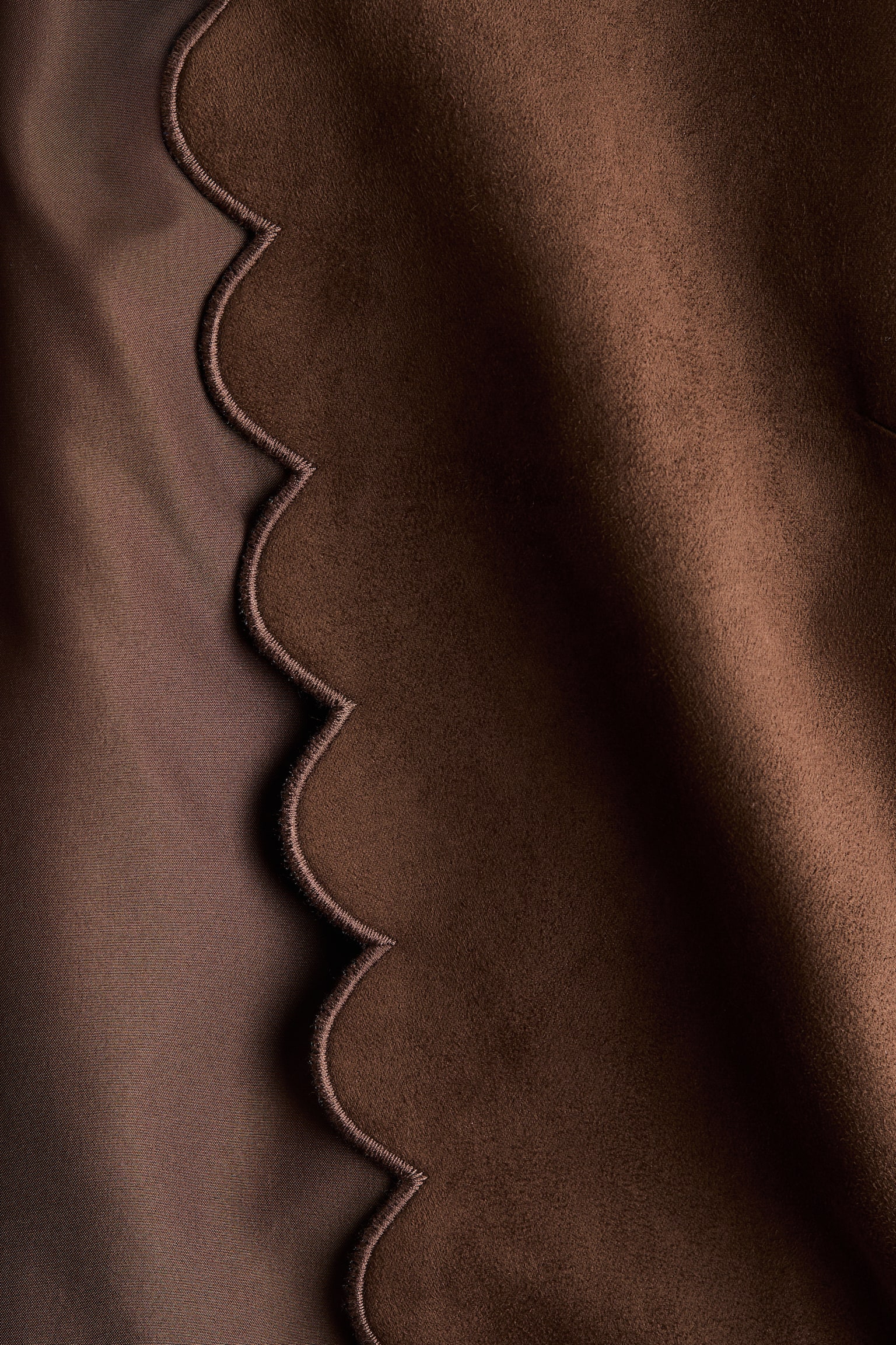 Saco con borde ondulado - Café oscuro - 3