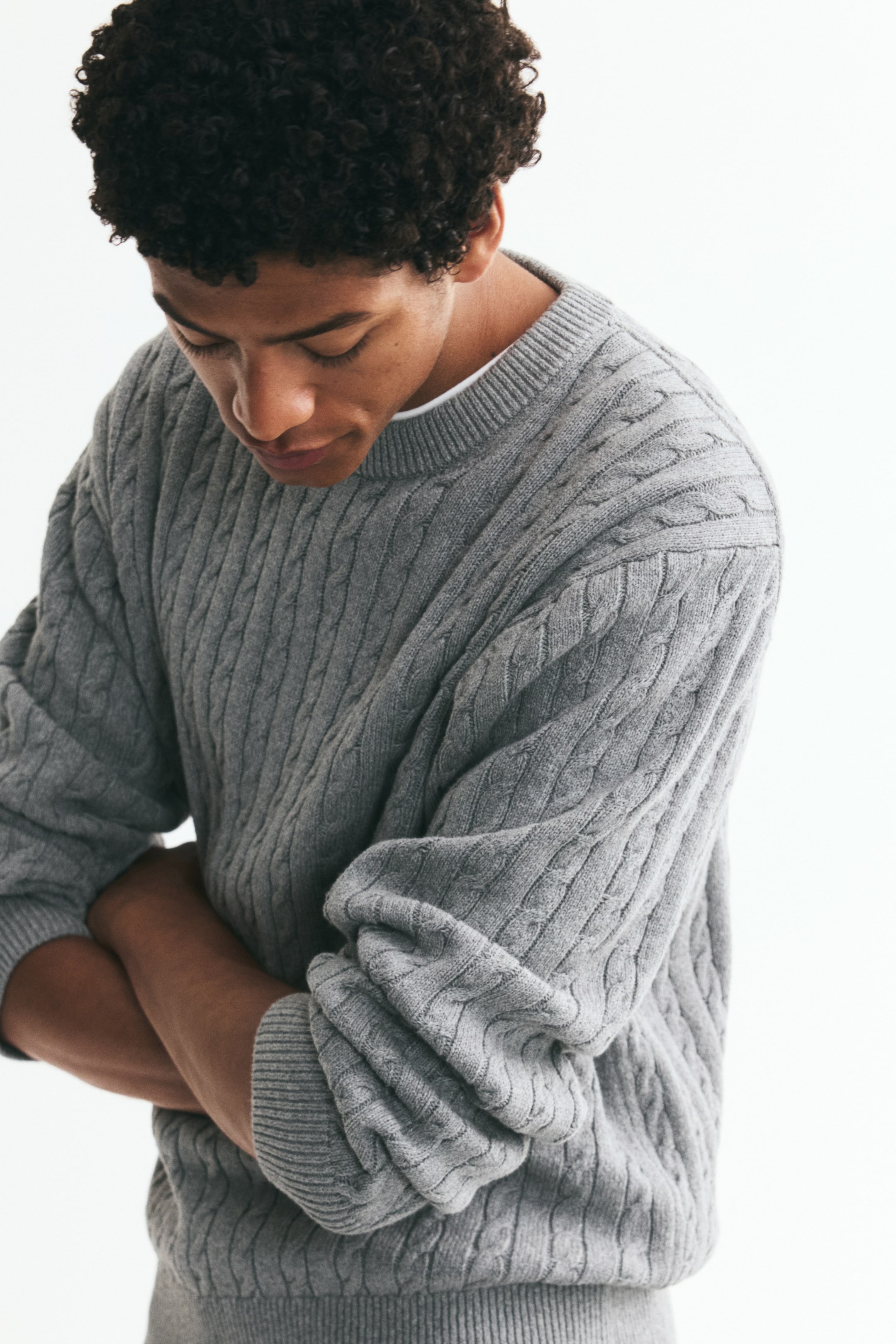 Regular-Fit Cable-Knit Sweater