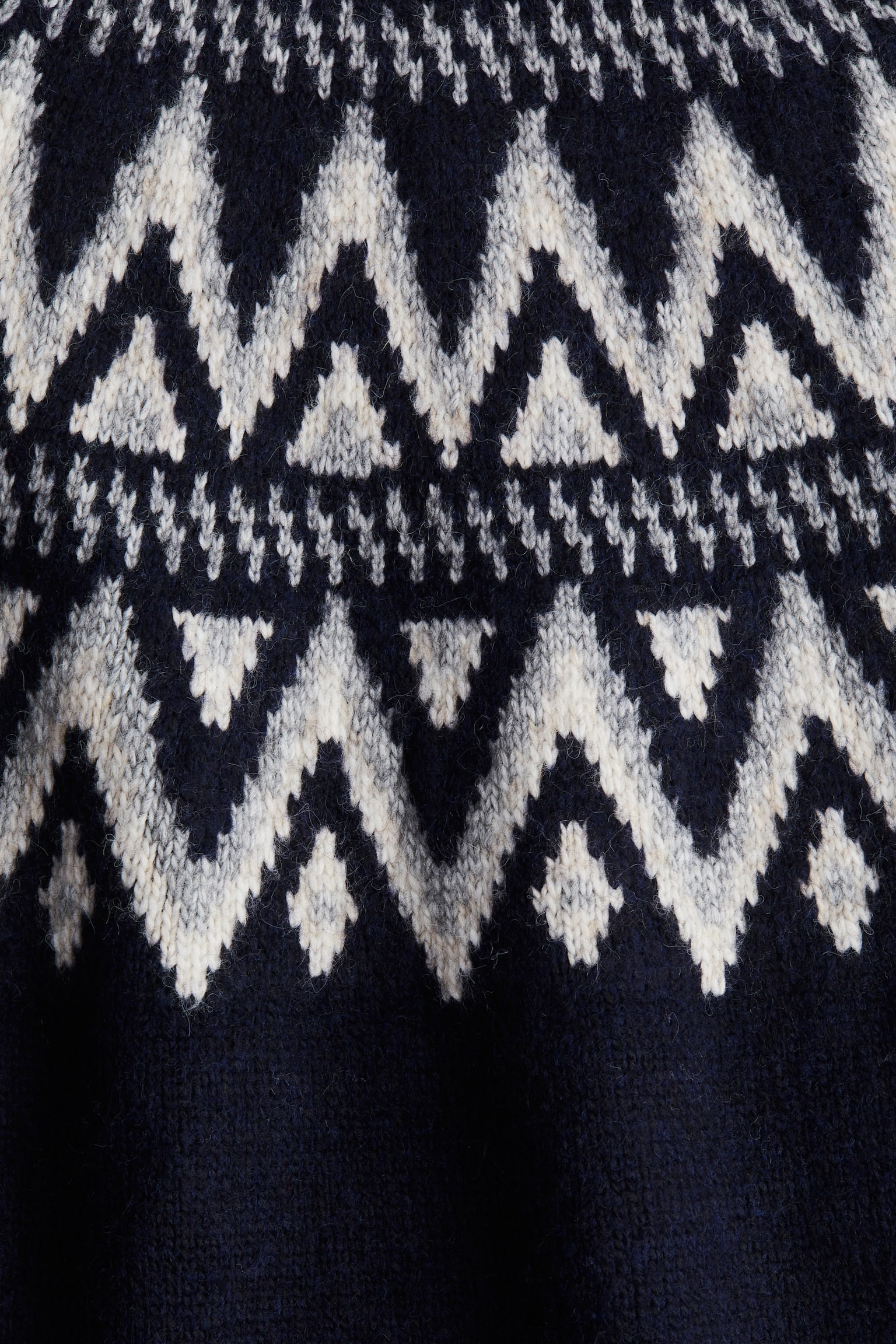 Jacquard-knit polo-neck jumper - Navy blue/Patterned/Light beige marl/Patterned - 6