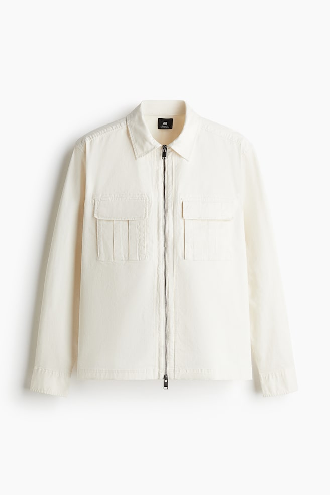 Regular Fit Twill overshirt - White - 1