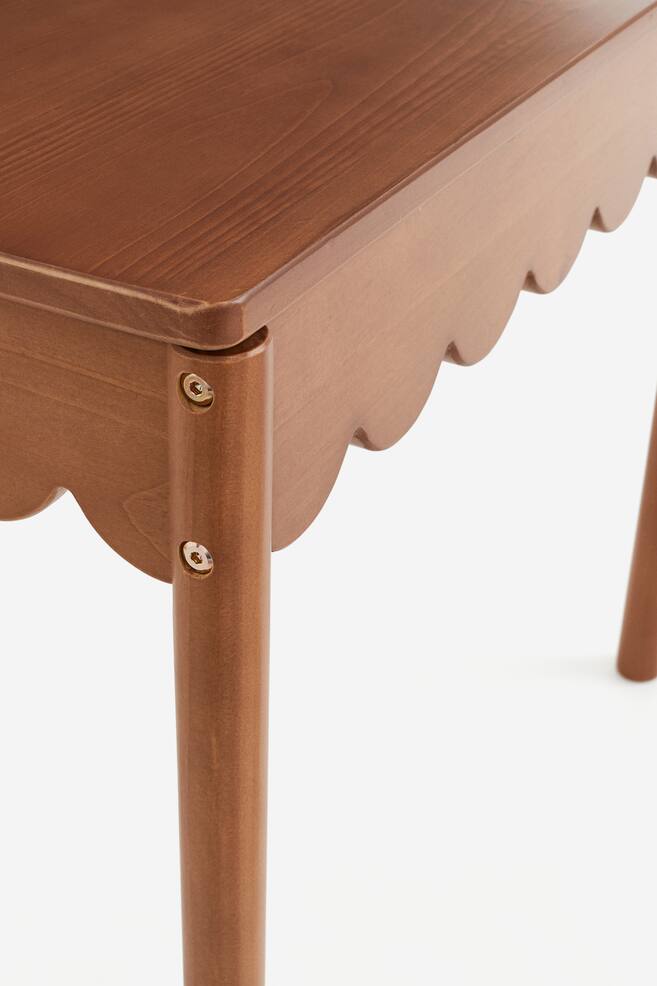 Children's scallop-edge desk and stool - Brown - 3