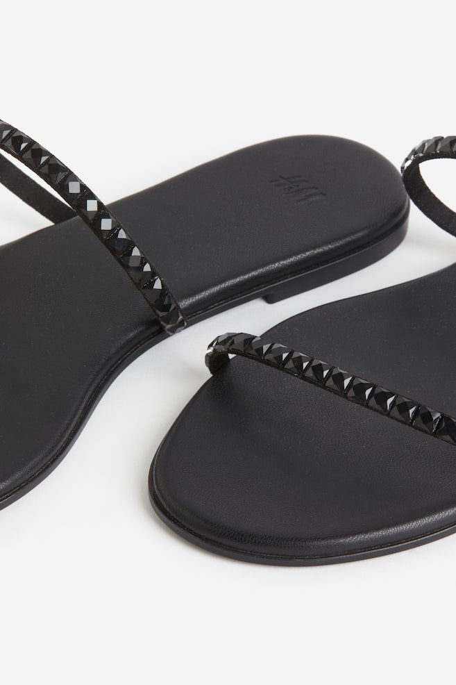 Stud-detail sandals - Black/Silver-coloured - 6