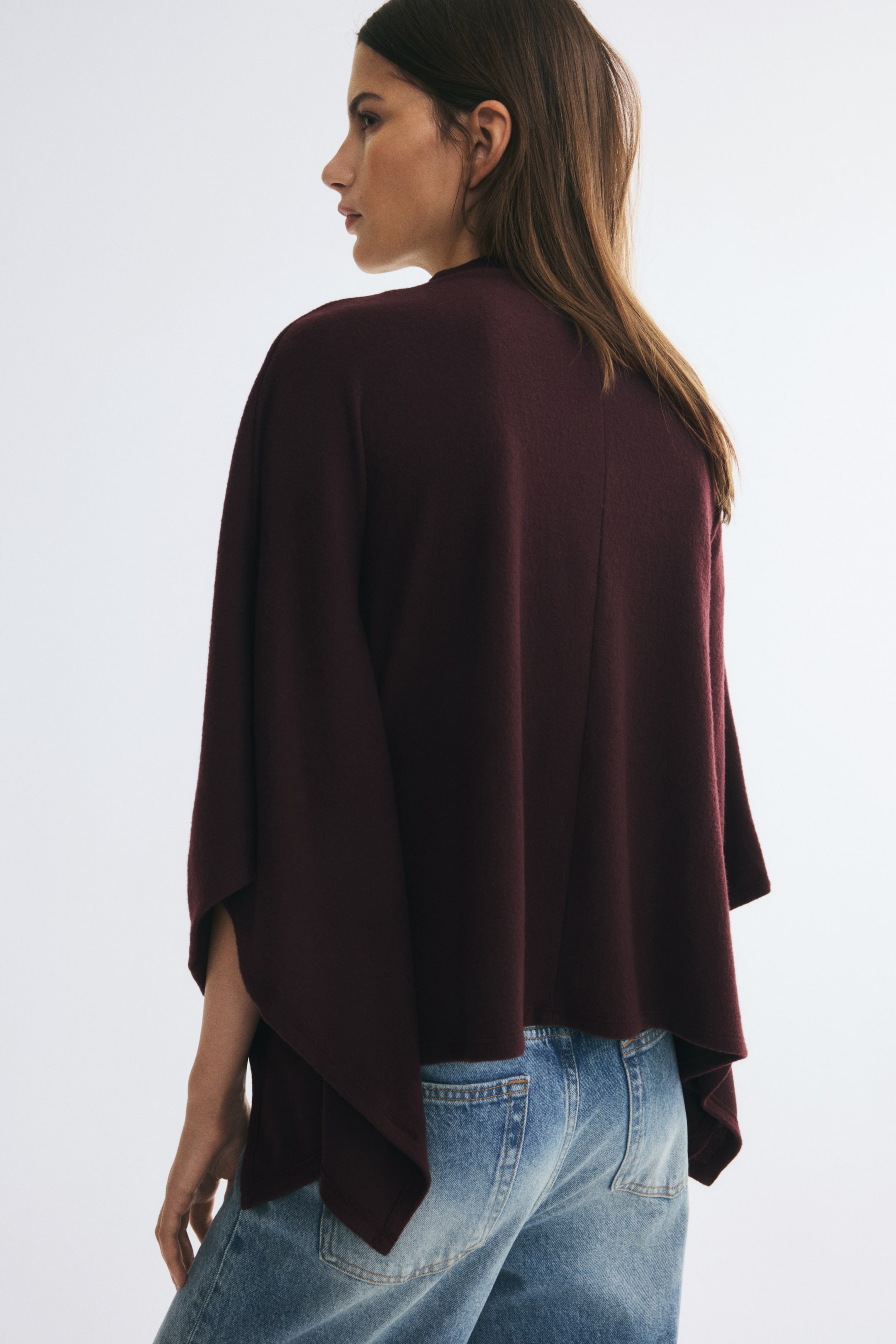 Knit Mock Turtleneck Cape