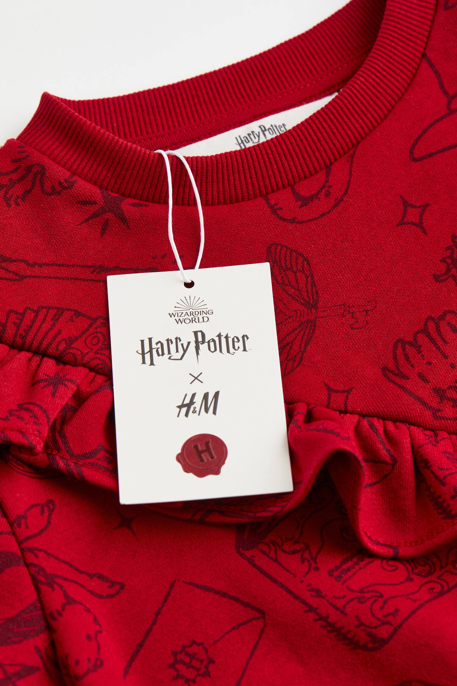 Flounce Trim Sweater - Red/Harry Potter - 3