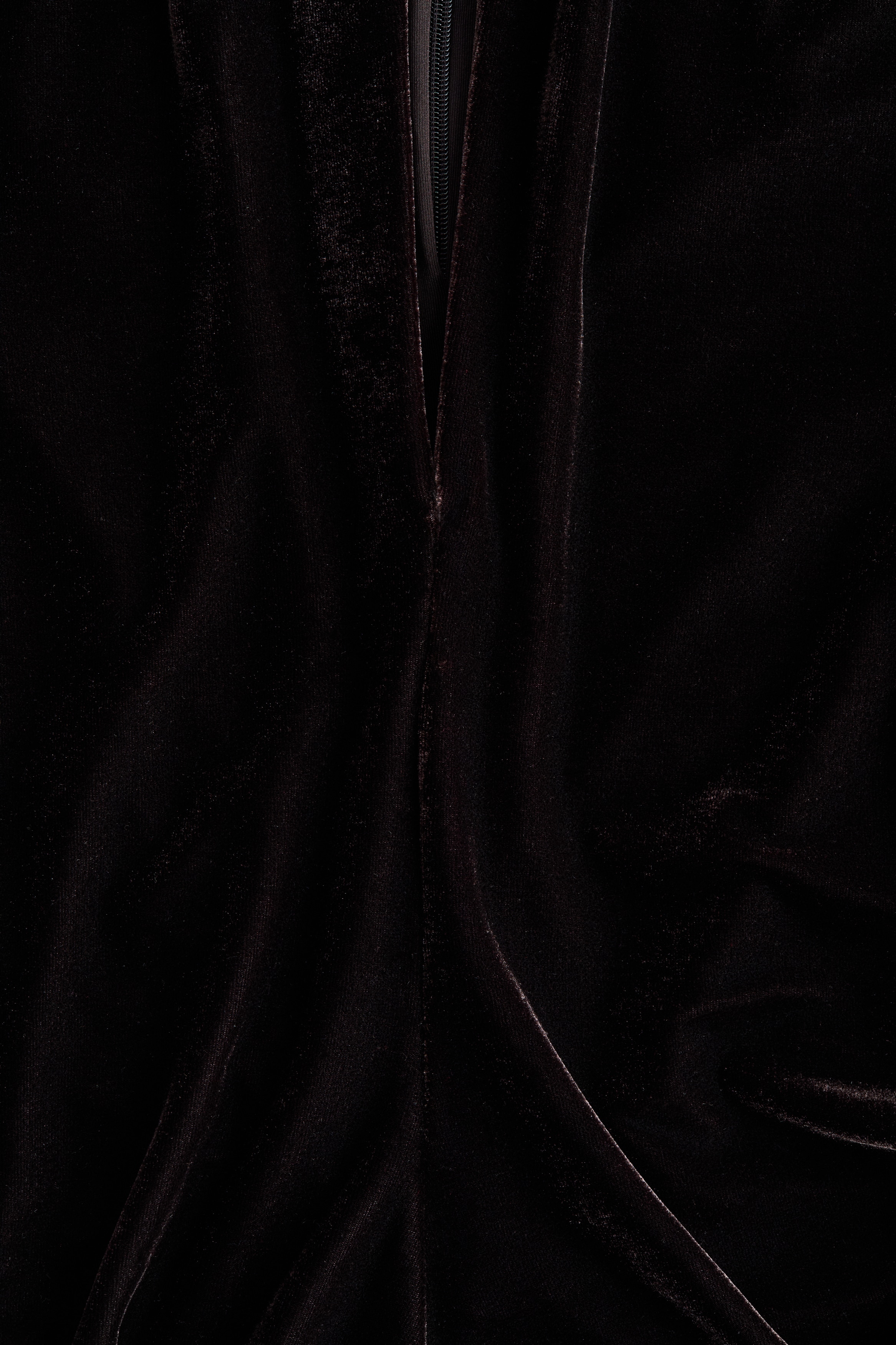 Mock Turtleneck Velour Top - Dark brown - Ladies | H&M US