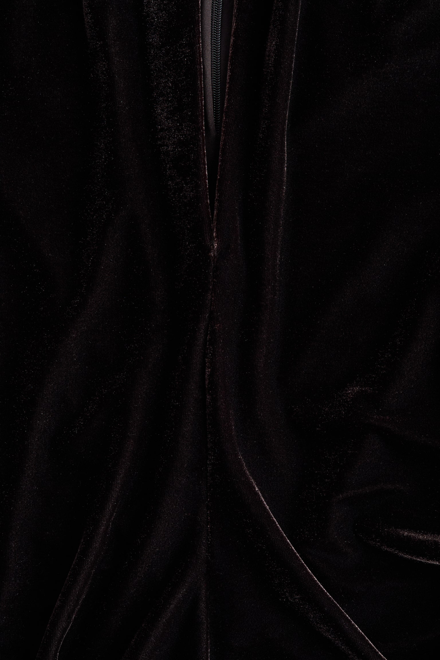 Top in velour con collo a lupetto - Marrone scuro - 4