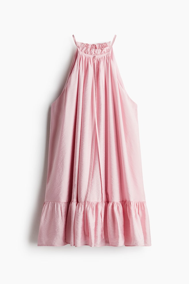 Frill-detail sleeveless dress - Pink/Black/Cream - 1