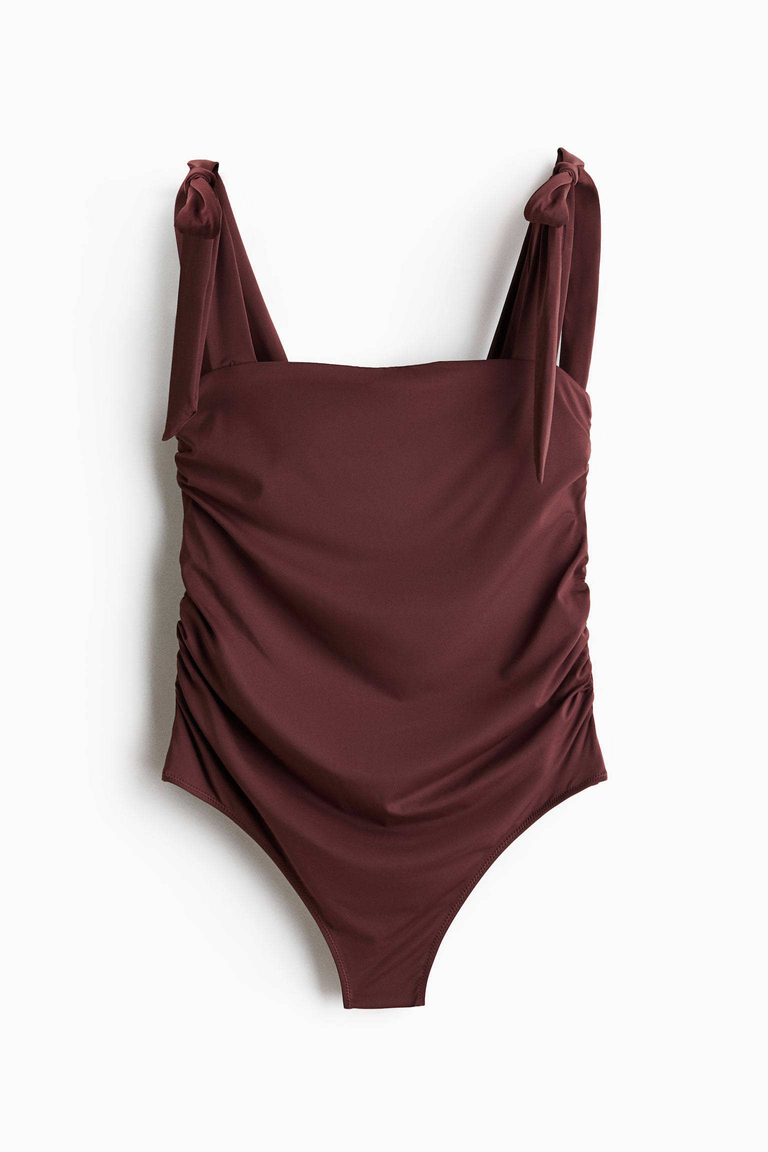 MAMA Bow-strap swimsuit - Dark brown - 6
