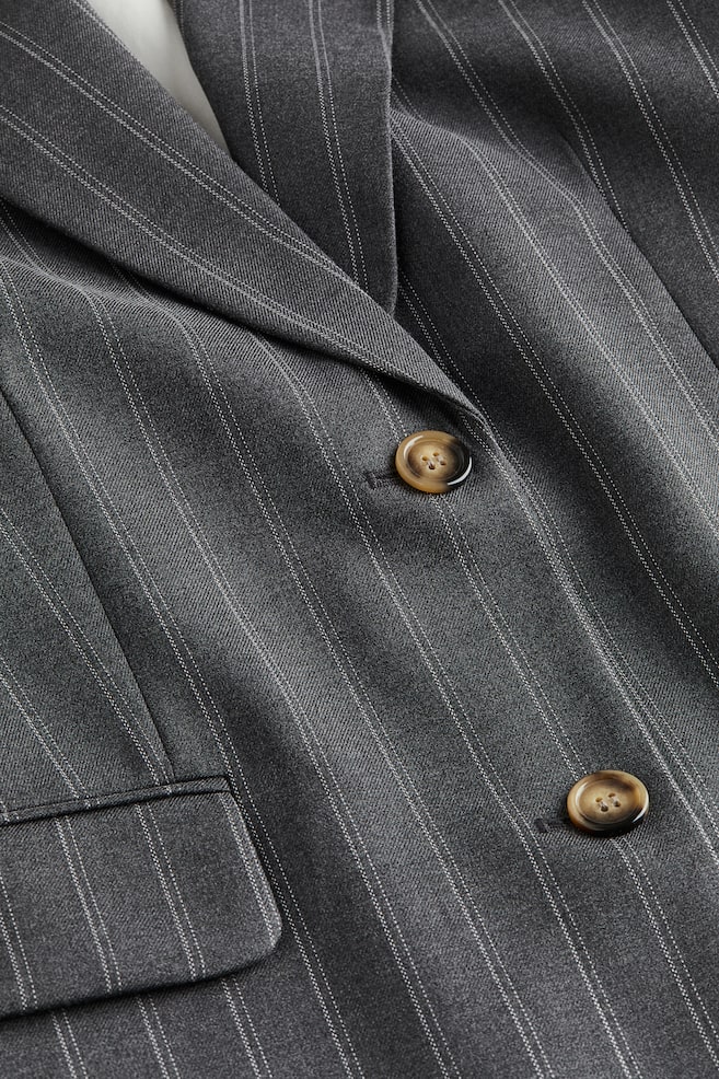 Oversized twill blazer - Dark grey/Pinstriped - 6
