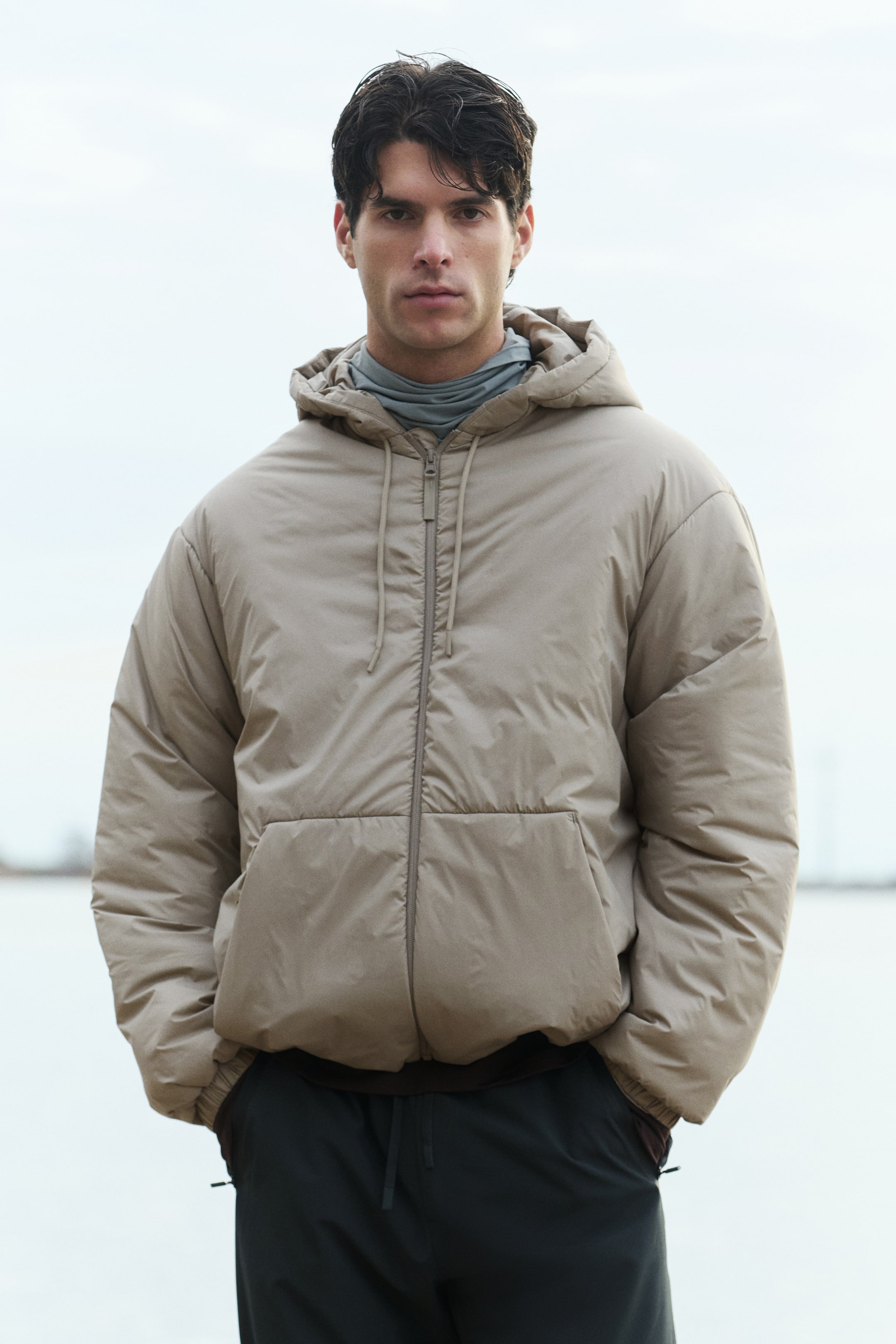 View larger image: Windproof & water-repellent padded jacket - Light beige - Men | H&M IE 2