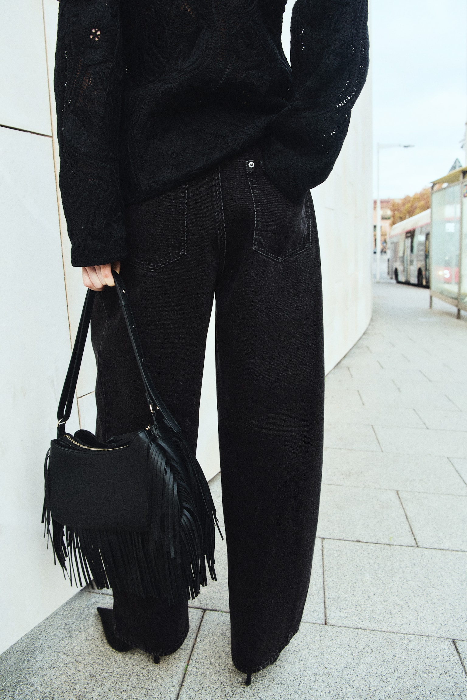 Barrel-leg jeans - Washed black - 7