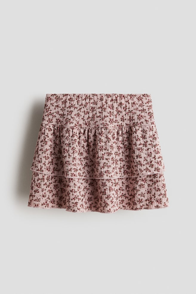 Crinkled jersey skirt - Old rose/Floral - 1