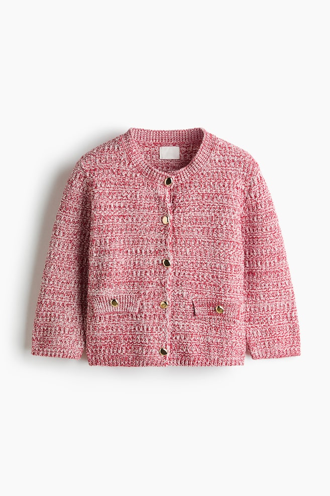 Cardigan in maglia strutturata - Rosso/Blu - 1