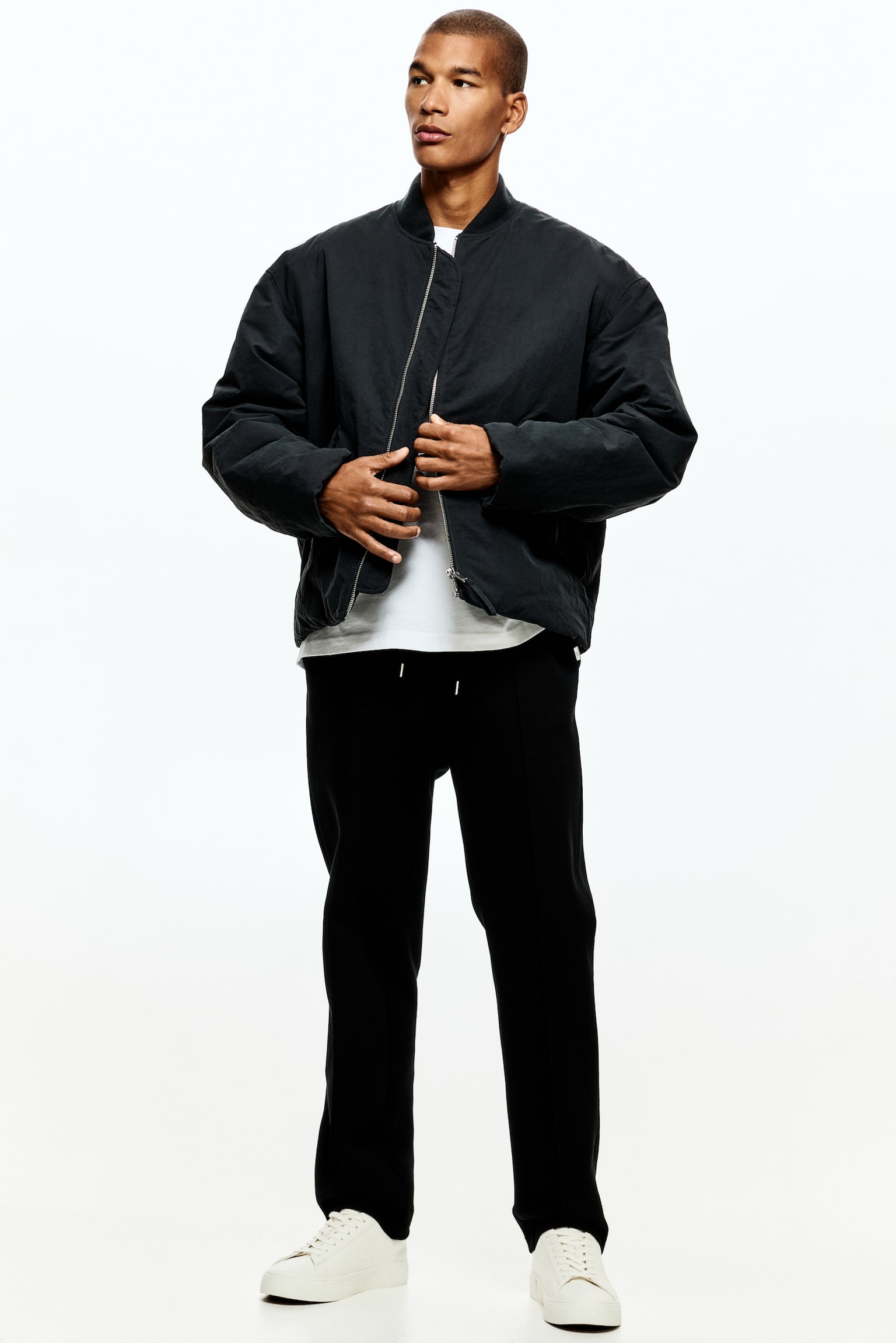 Regular Fit Tailored joggers - Black/White/White/Light grey marl/Dark brown - 1