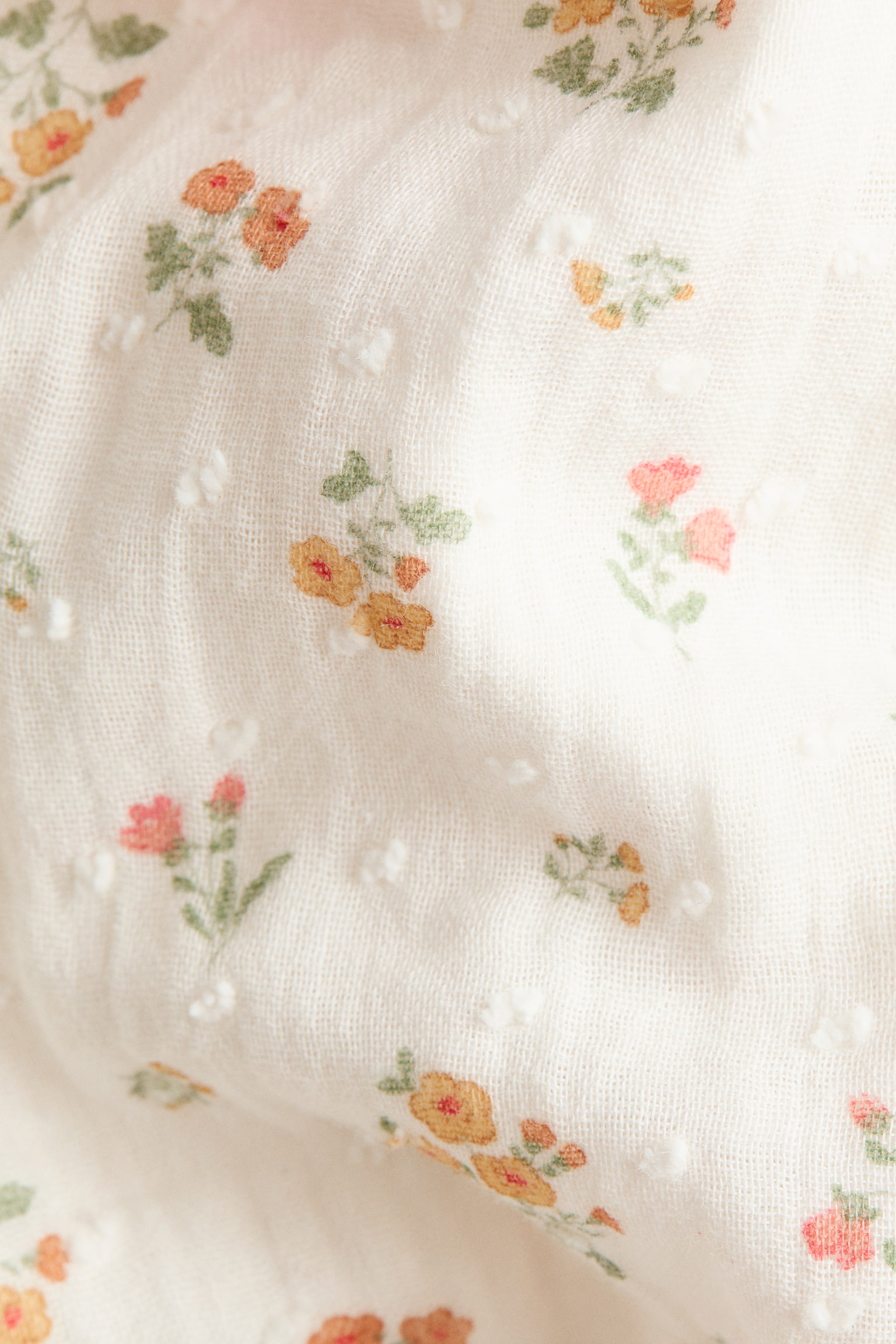 Детский комбинезон H&M Cotton Muslin Romper Suit, цвет: Кремовый / С принтом — фото 5