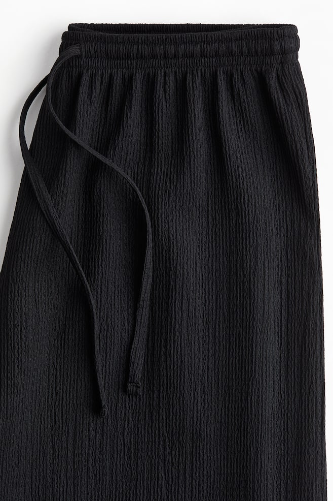 Wide pull-on trousers-Black - 4