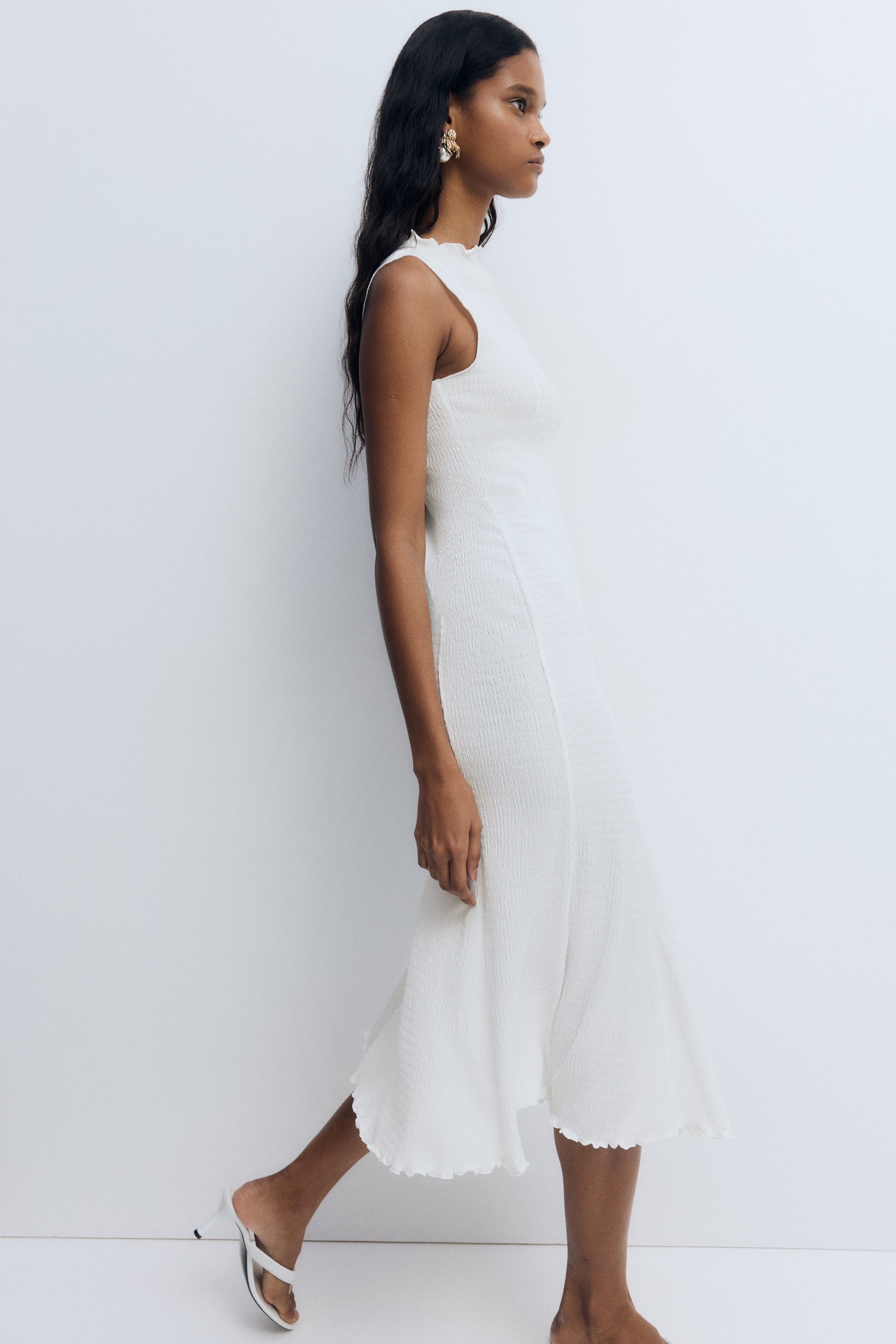 View larger image: Smocked Dress - White - Ladies | H&M US 1