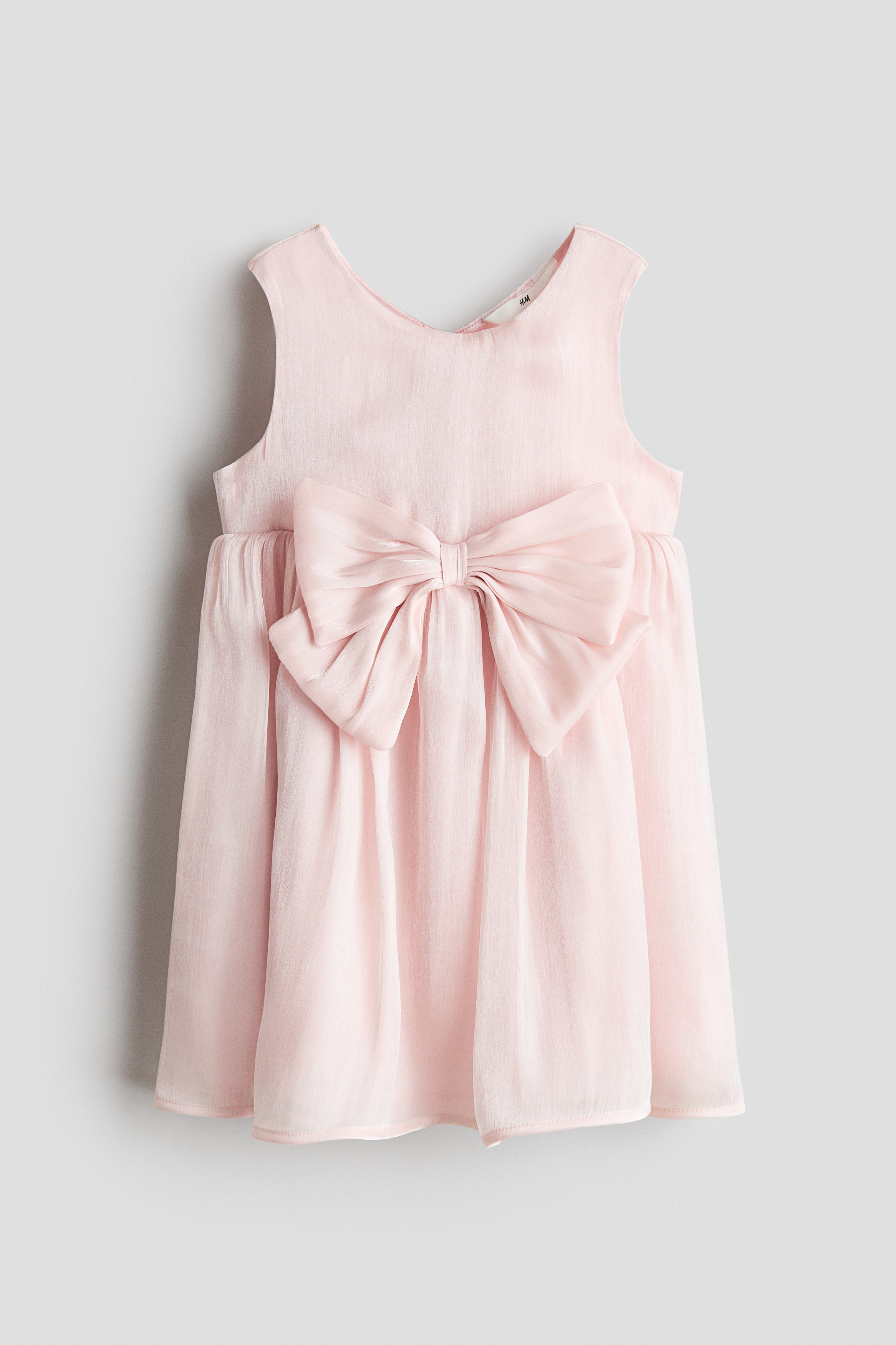 Bow-Detail Organza Dress - Light pink/Light dusty pink/White