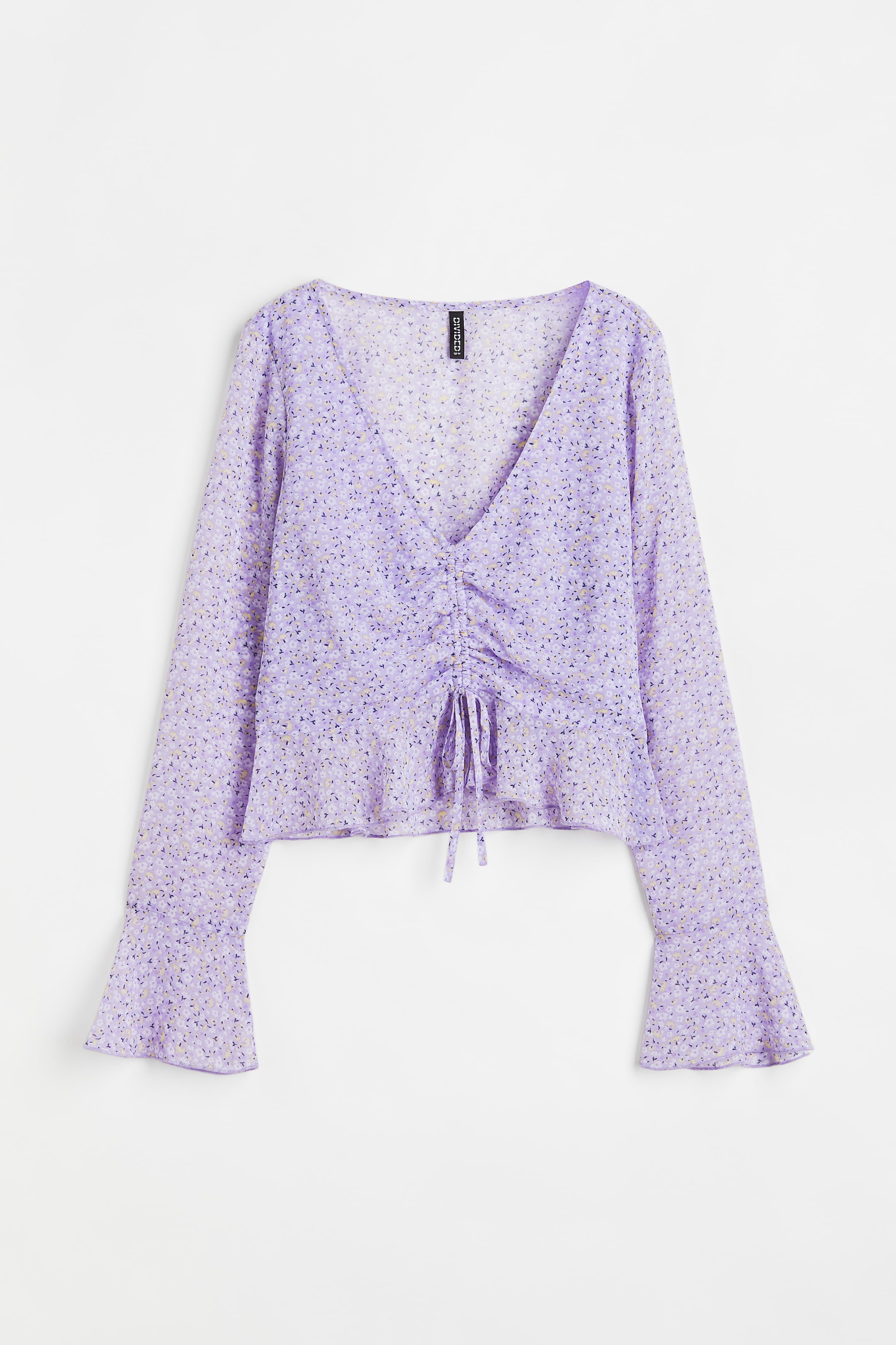 Größeres Bild ansehen: Chiffonbluse mit Tunnelzug - Helllila/Klein geblümt - Ladies | H&M DE 1