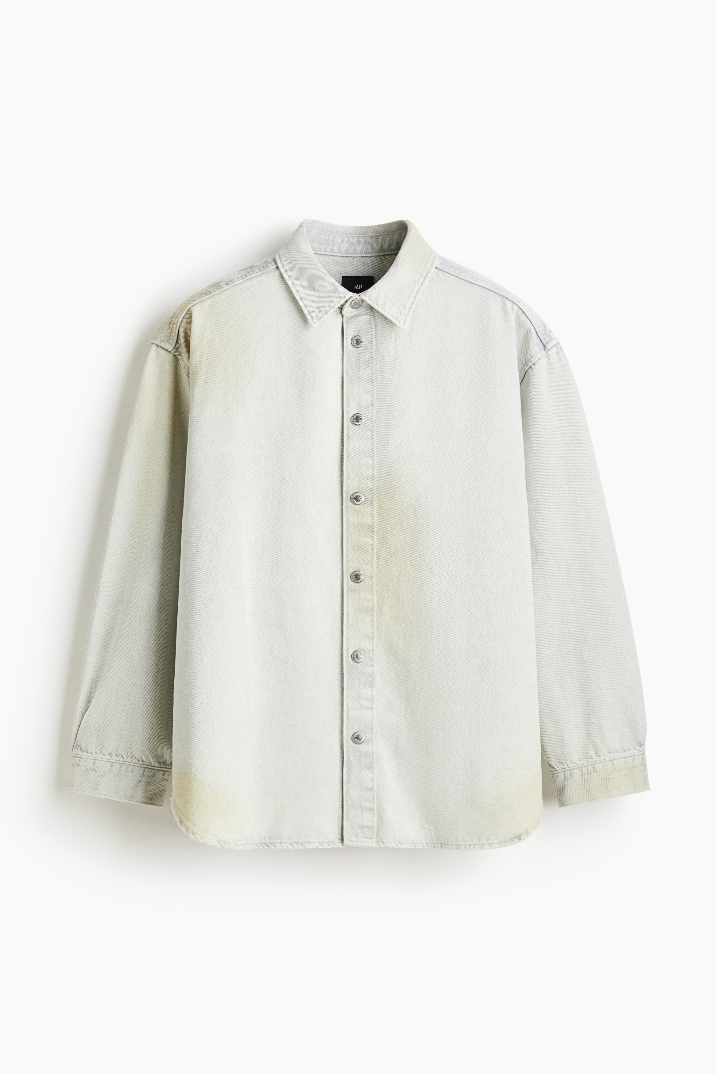 Oversized-Fit Denim Shirt - Pale denim blue/Vintage gray