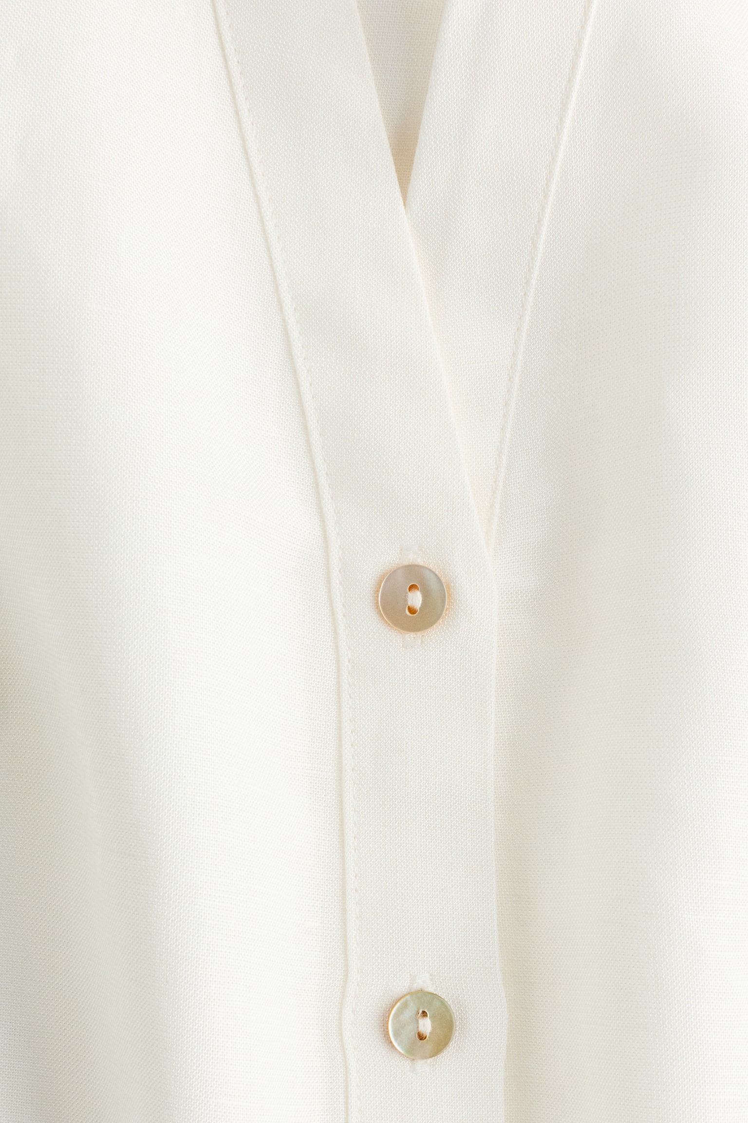 Sleeveless linen-blend shirt - White/Navy blue/Brown - 3