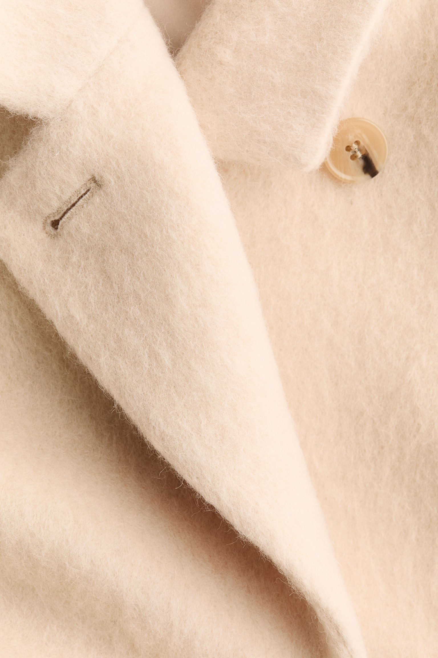 Женское пальто H&M Wool-Blend, цвет: Светлый бежевый — фото 7