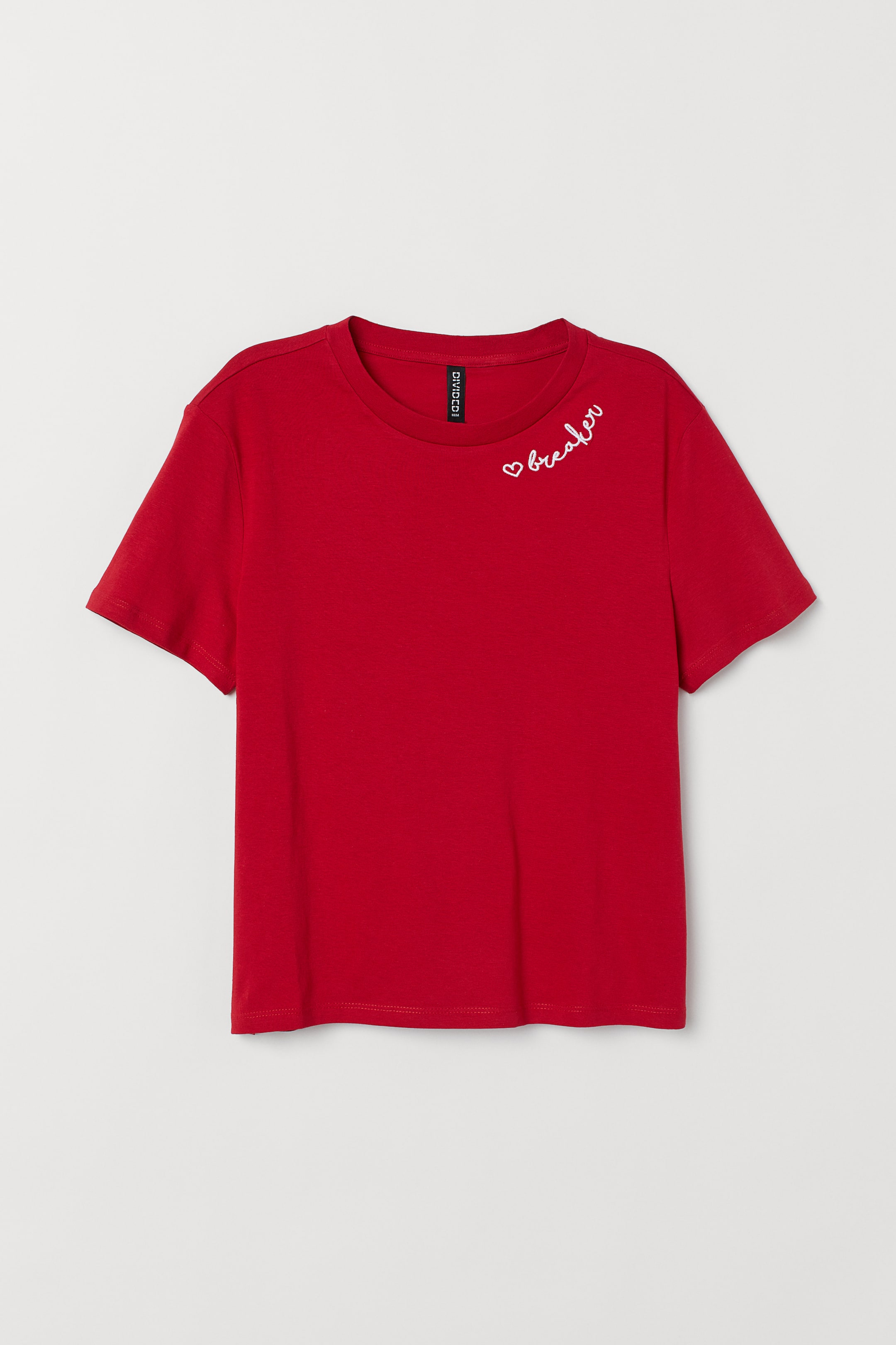 Cotton T-shirt - Short sleeve - Red/Heartbreaker - Ladies | H&M GB