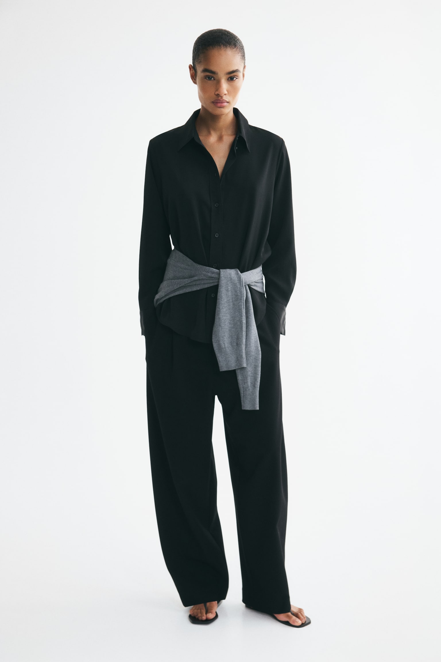 Женская рубашка H&M Shirt, цвет: Чёрный — фото 3