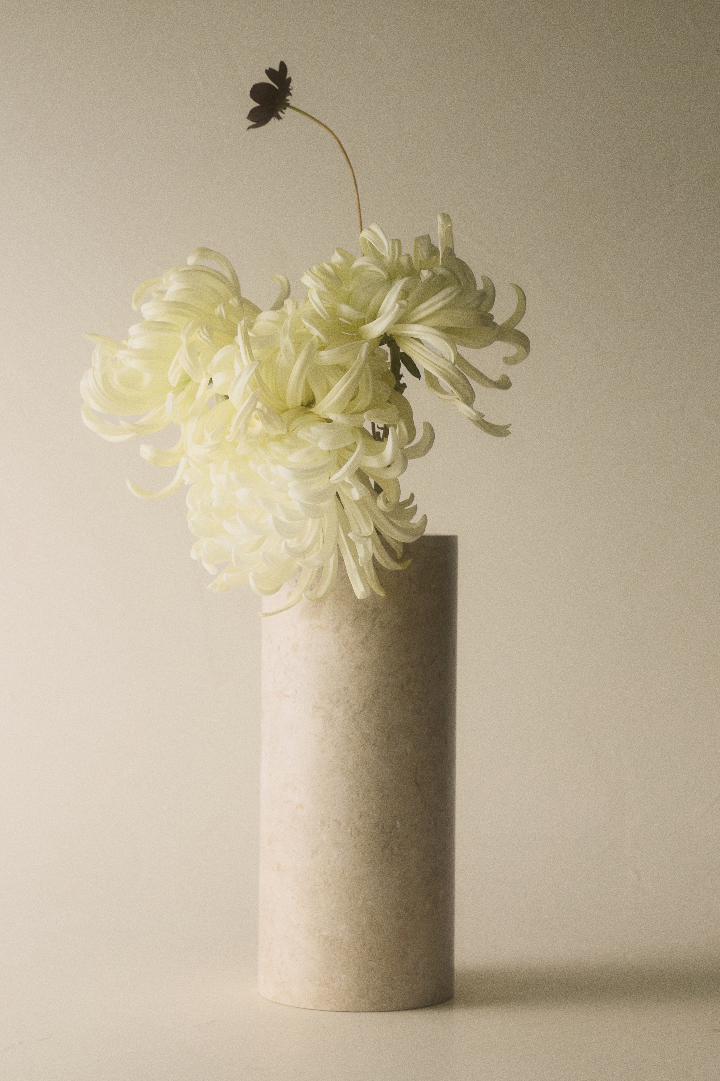 Grote marmeren vaas - Lichtbeige/gemarmerd