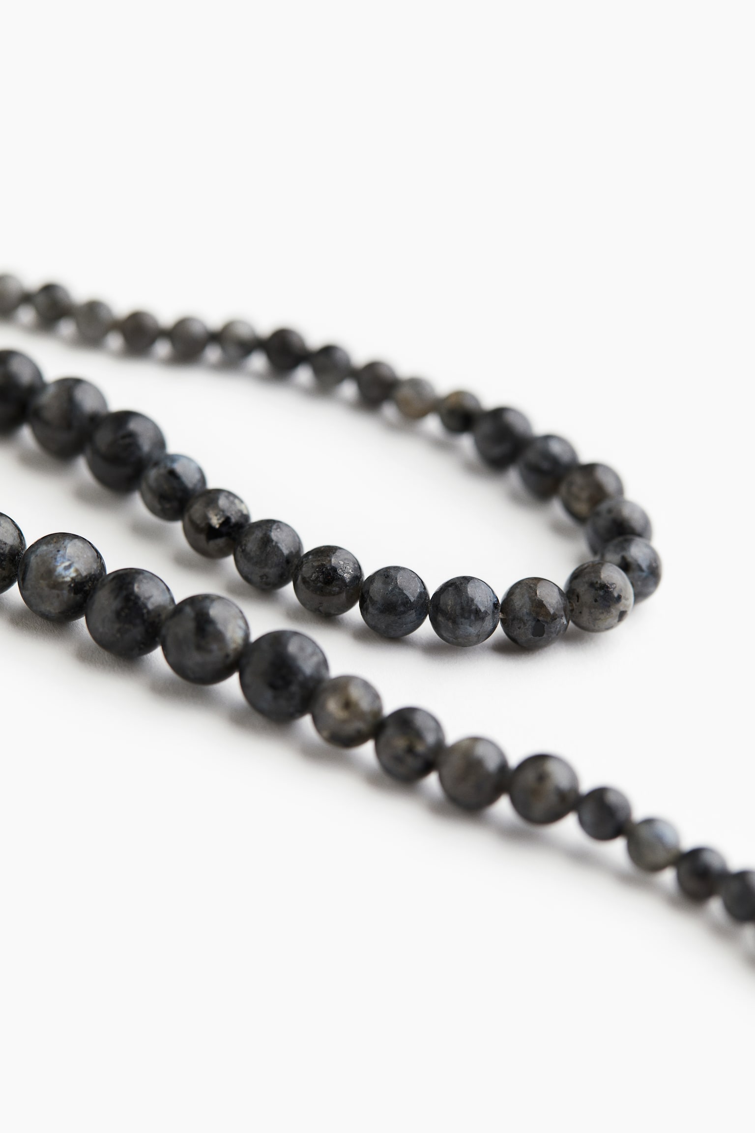 Beaded Necklace - Dark grey - 2