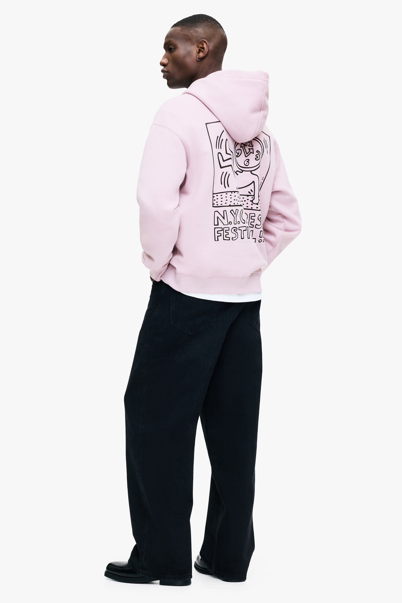 Loose Fit Hoodie - Pink/Keith Haring/Black/Stranger Things/Black/Ford/Black/Fender/Black/Nirvana/White/The Shining/Black/Metallica/Black/apoh/Black/Nirvana - 4