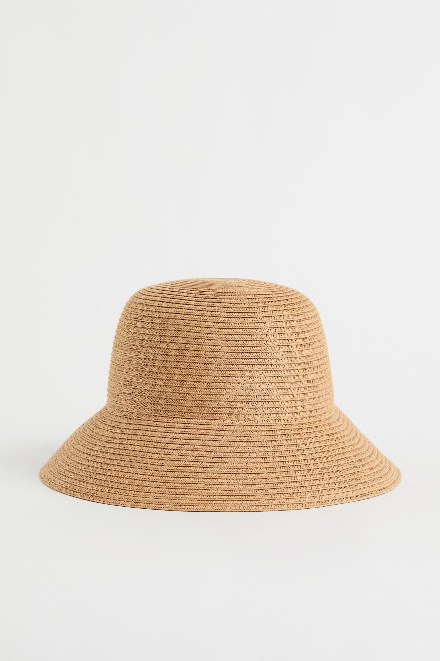 Straw Bucket Hat - Beige - 1