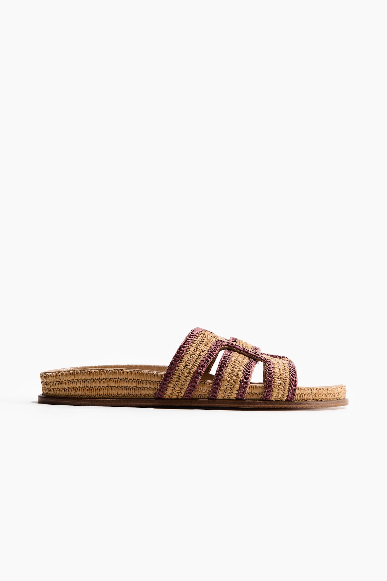 Braided straw sandals - Beige/Pink - 4