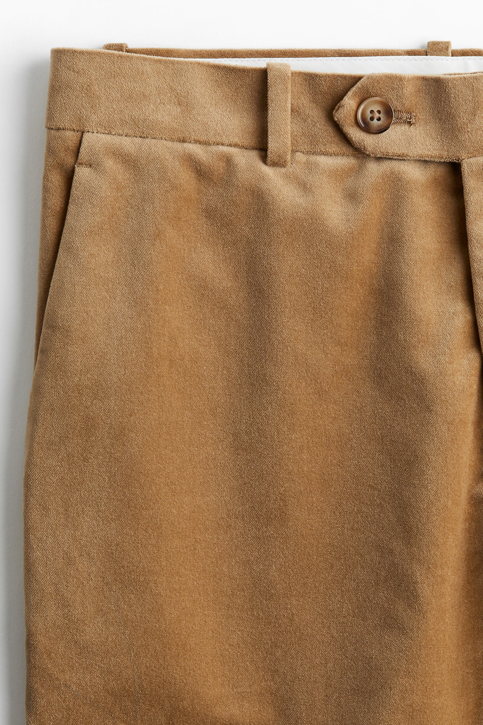 Regular Fit Velvet trousers - Beige/Black - 6