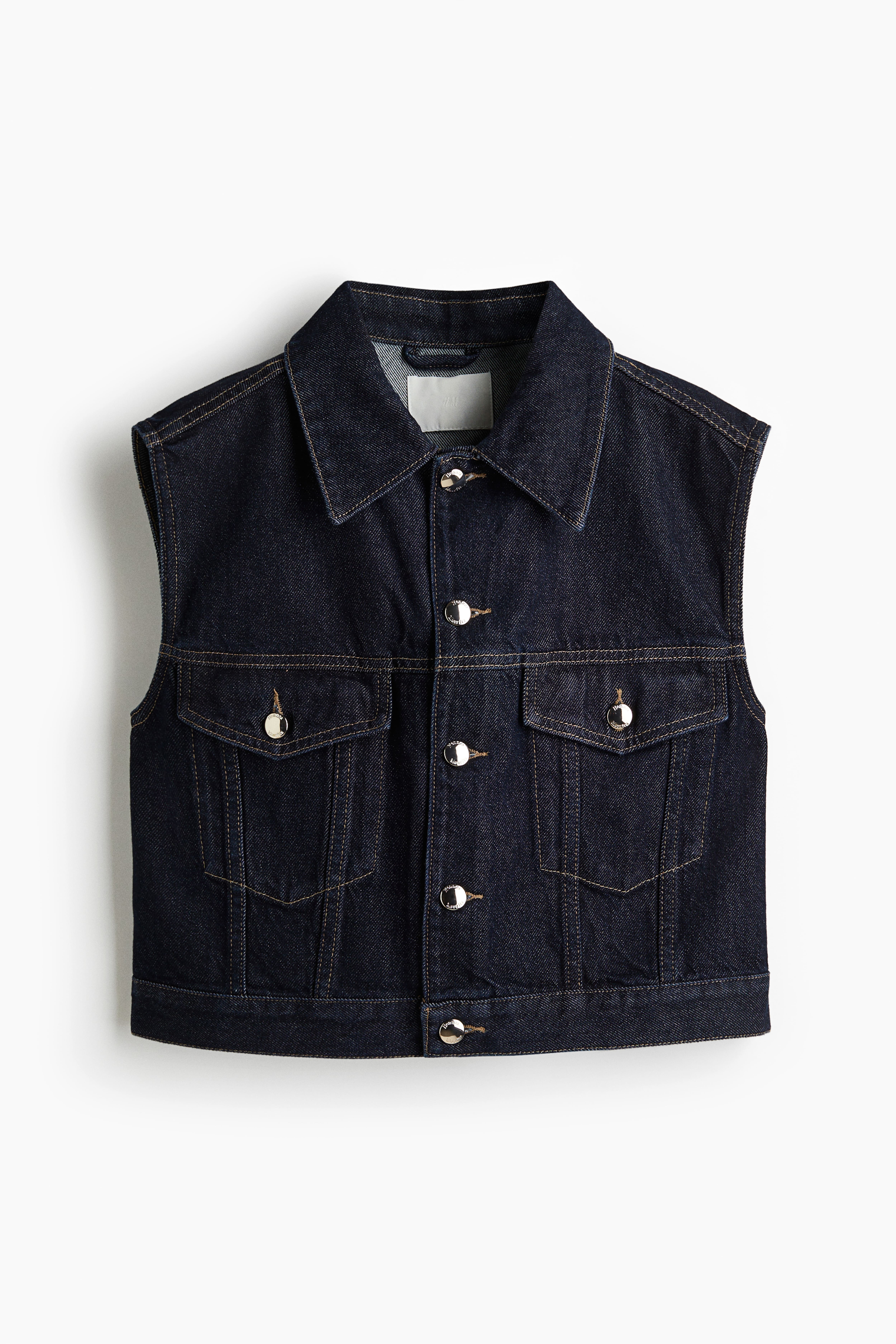 Cropped Denim Vest