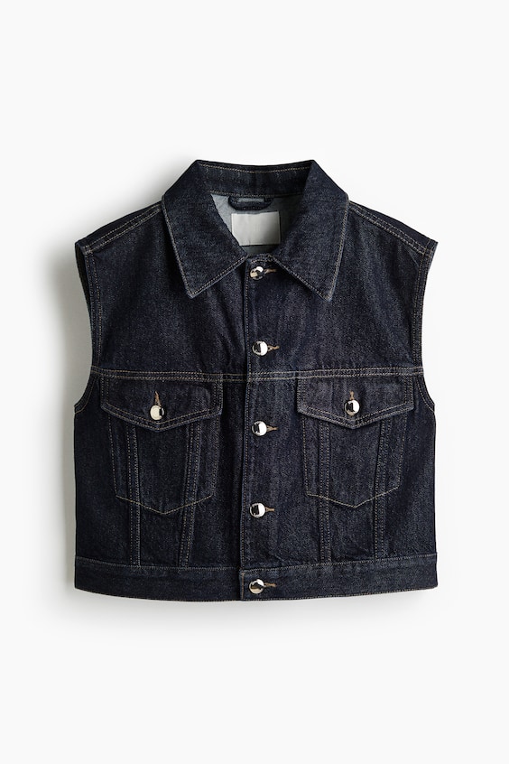 Женские жилеты H&M Cropped Denim Vest