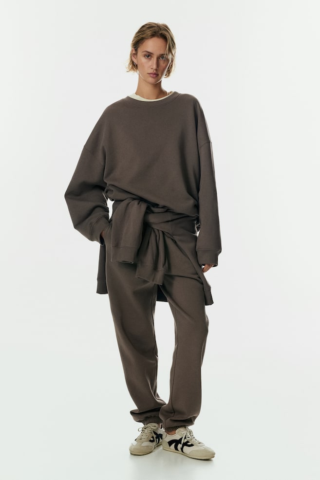 Oversized sweatshirt - Dark greige/Navy blue/Black/Dark red/Light grey marl/Light turquoise - 4