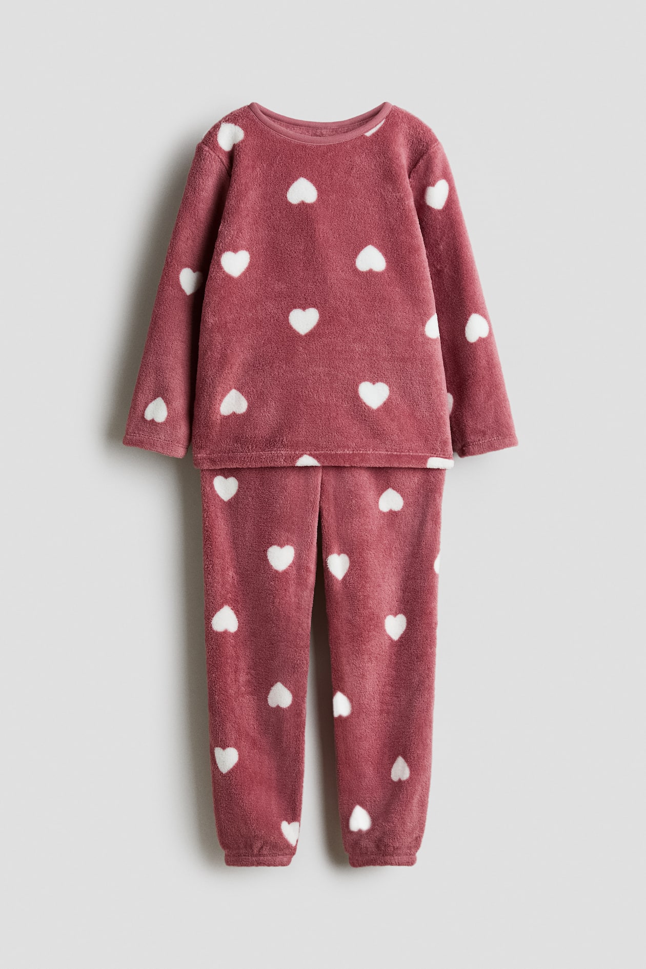 Pyjama en tissu peluche avec applications - Rose/motif - ENFANT | H&M FR