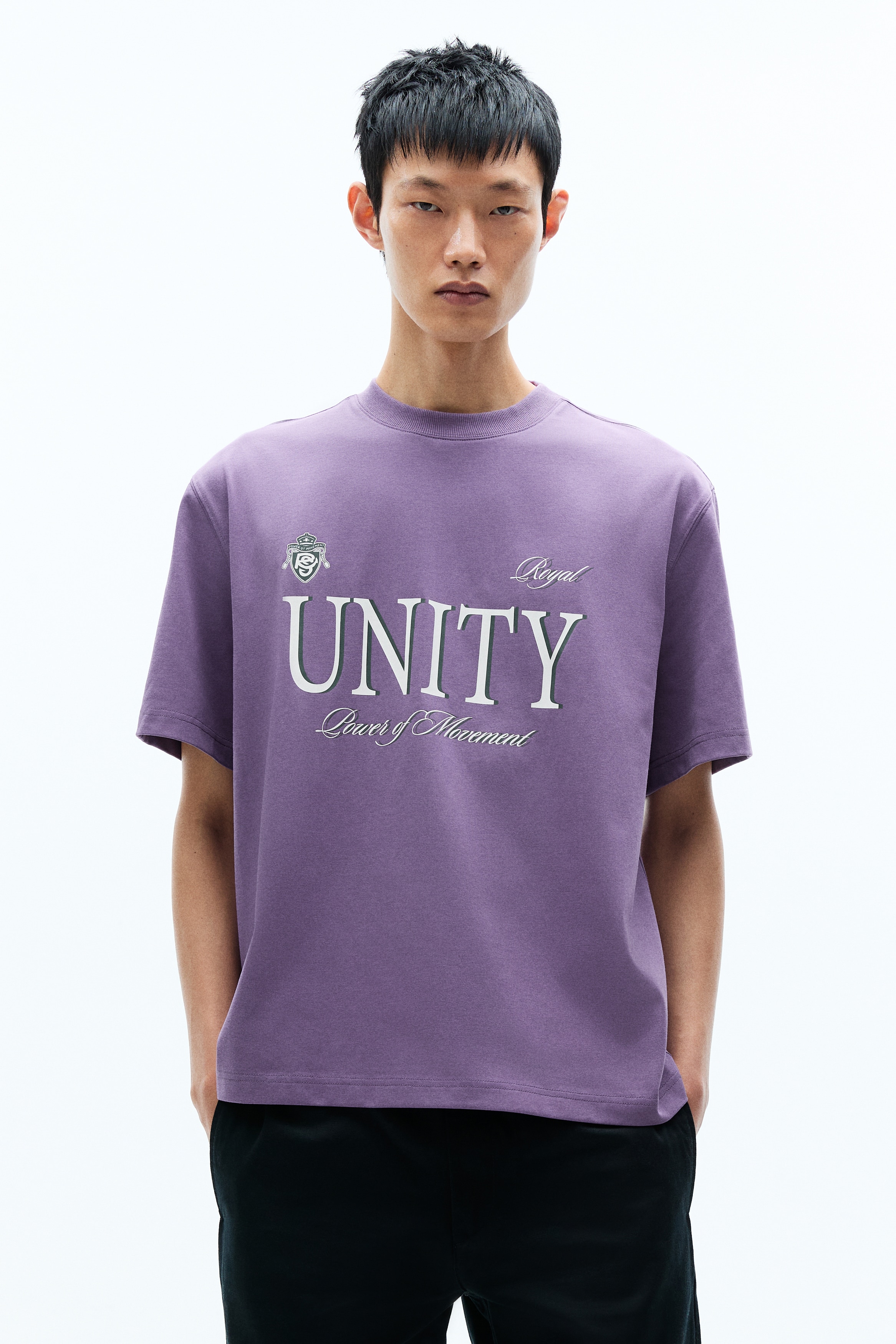 Loose Fit Printed T-shirt - Purple/Unity/Light beige/Powerful/Black/Powerful